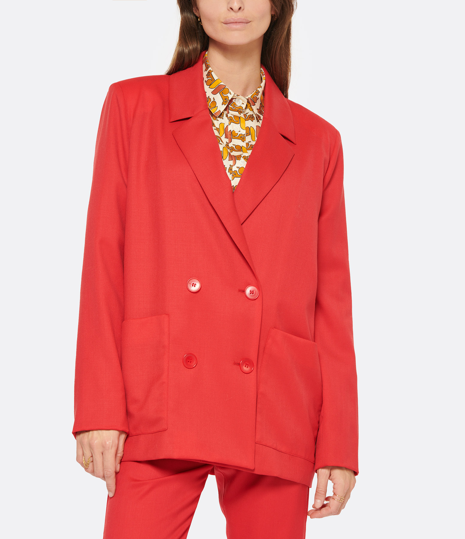 Mariana Thorens Red Wool Tailored Jacket