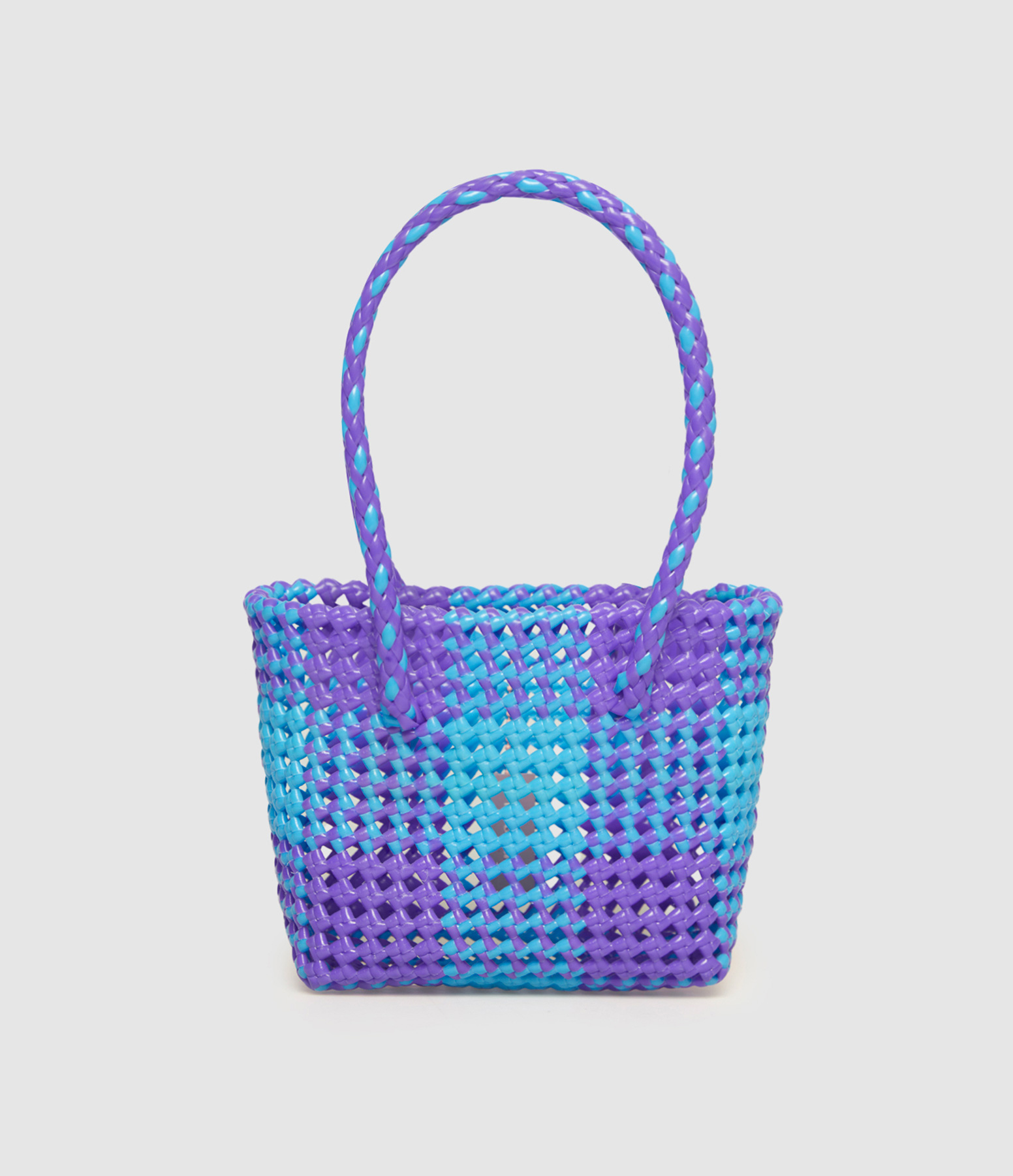 Scoubidou XS Bag with Small Handles – Light Blue and Purple