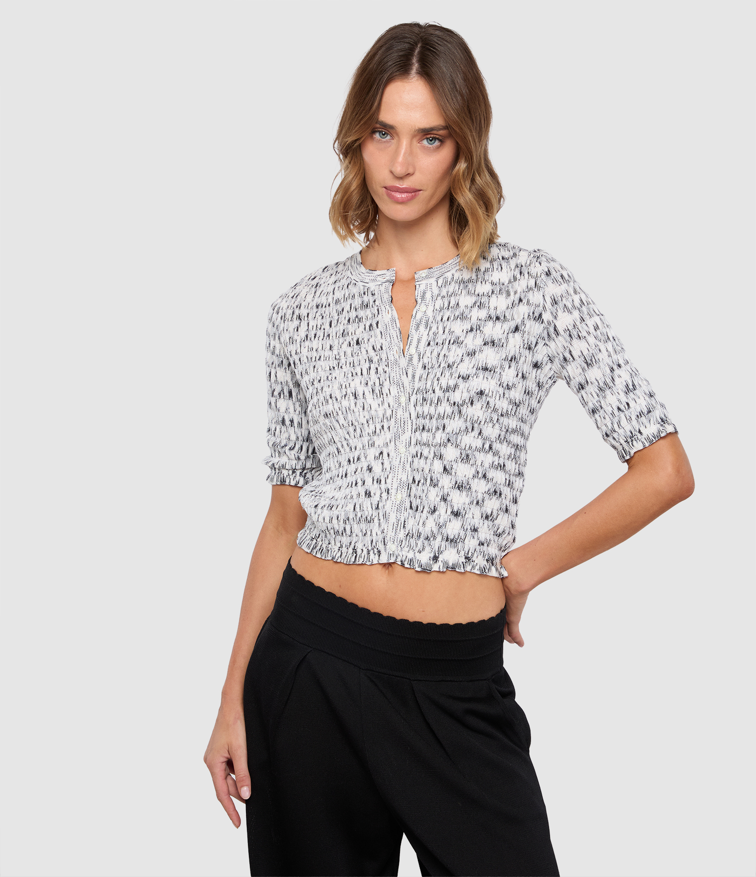 Enjoue Milk Multi Grey Cardigan