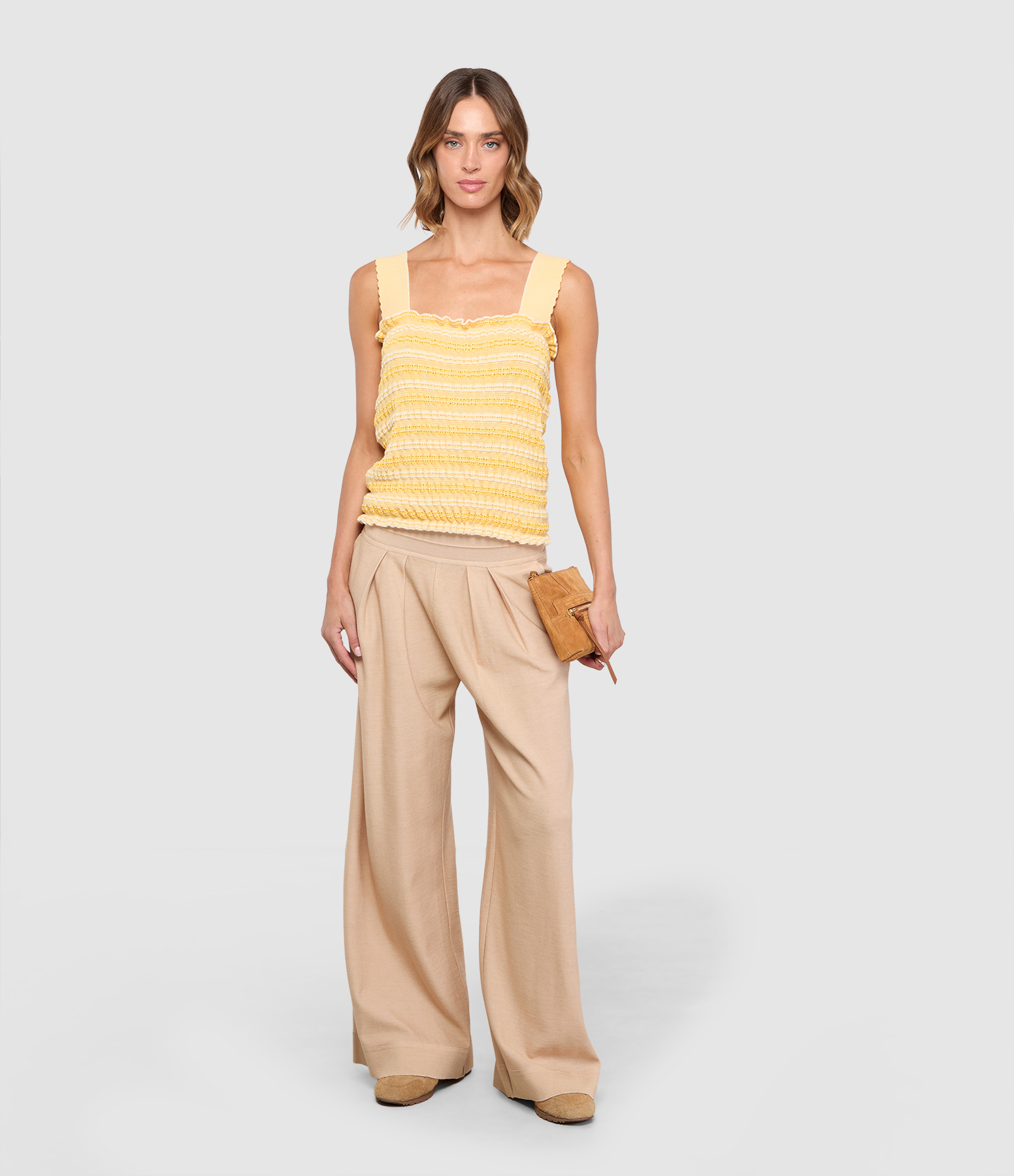 Lauren3 Beige Denim Trousers