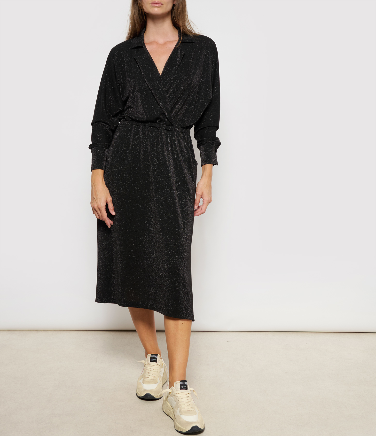 Cicoria Mid-Length Dress in Anthracite Grey