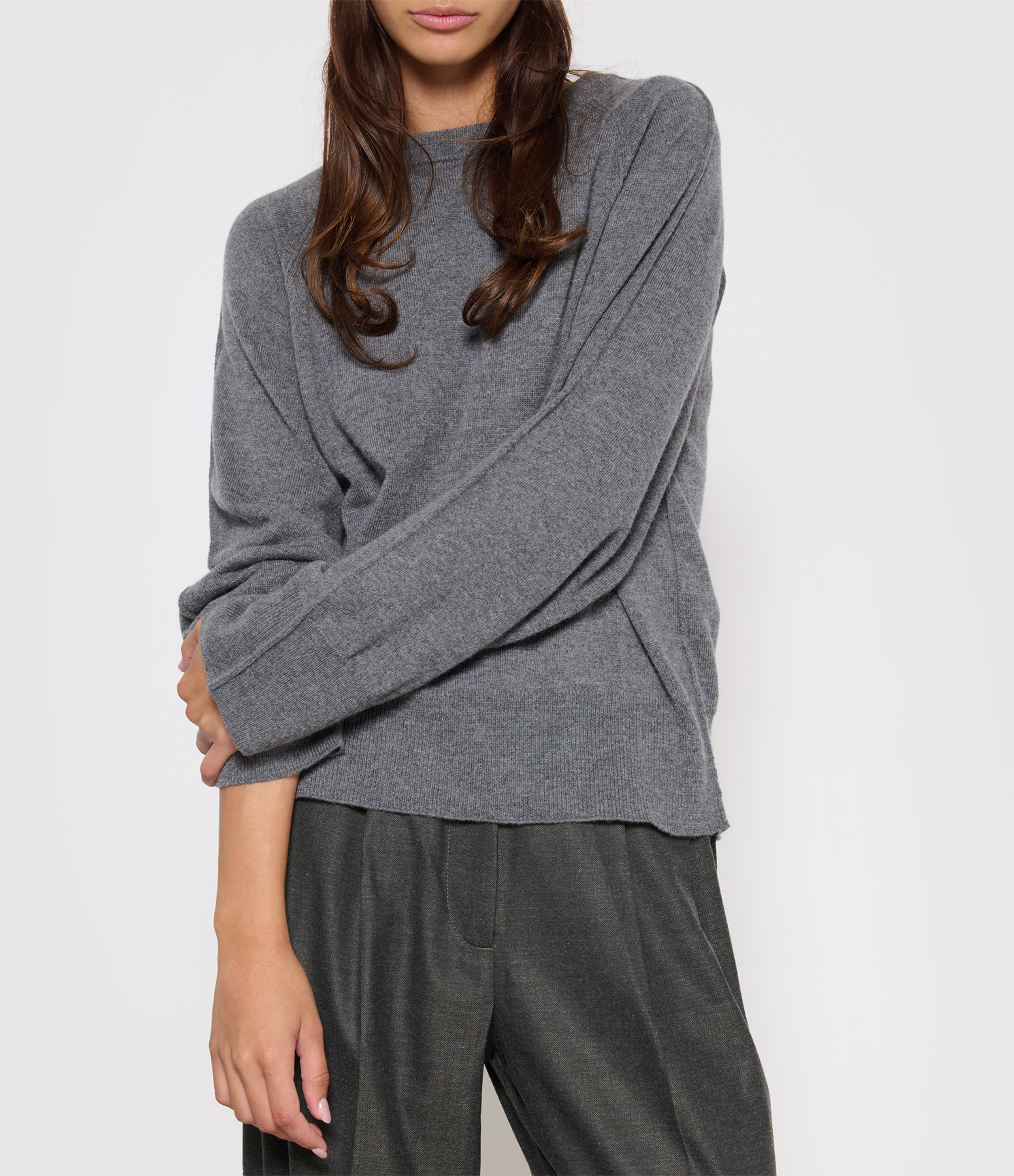 Odino Merino and Cashmere Jumper – Grey