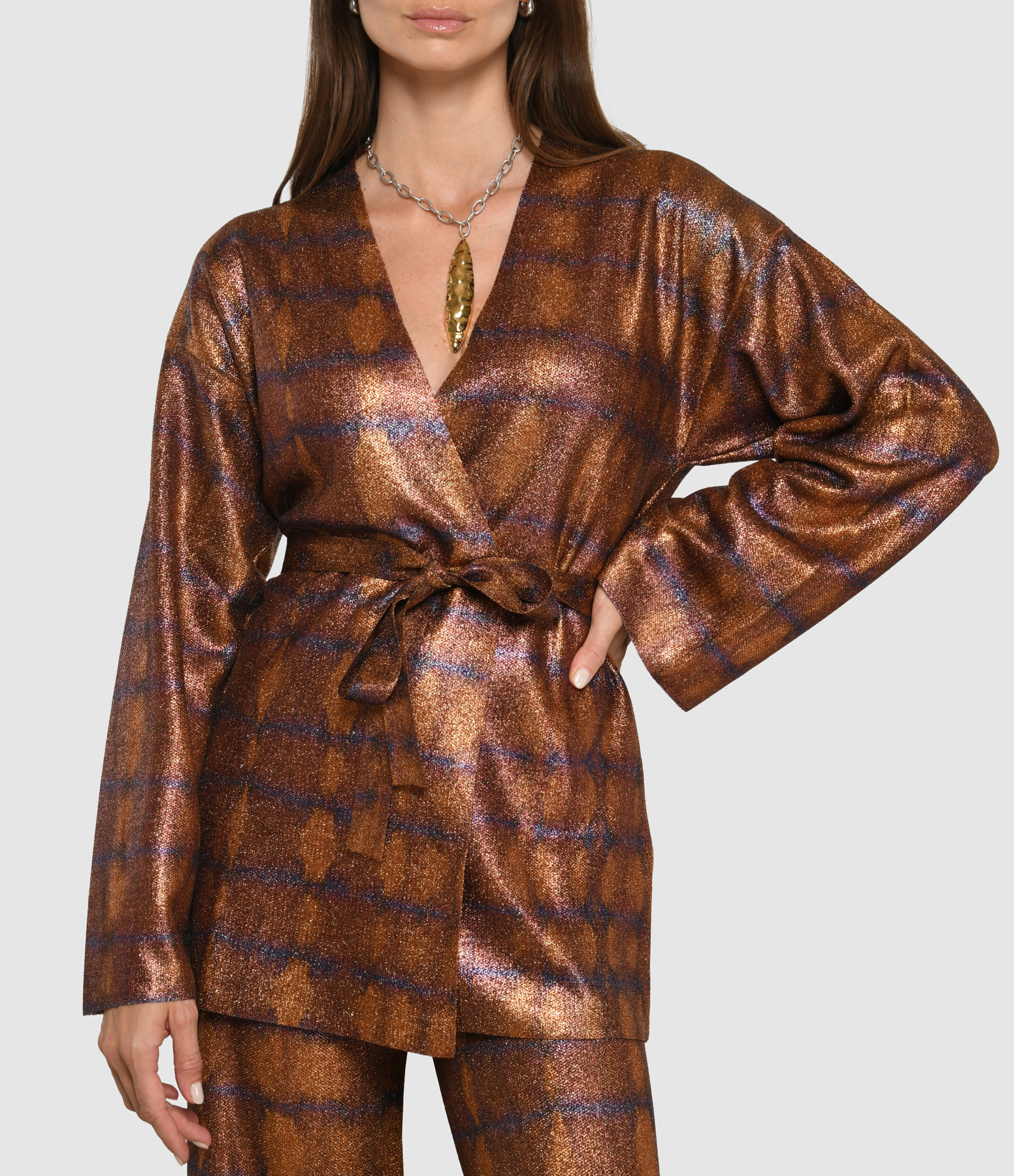 Chama Knitwear Bruciato Viola Kimono
