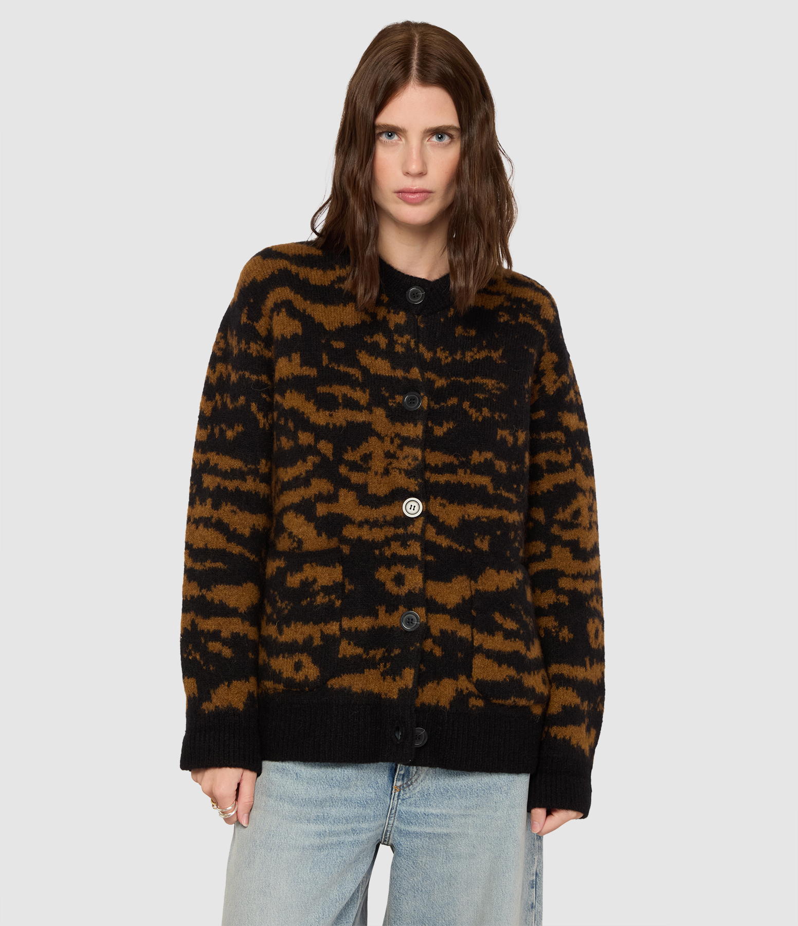 Tinna Nero/Caramello cardigan