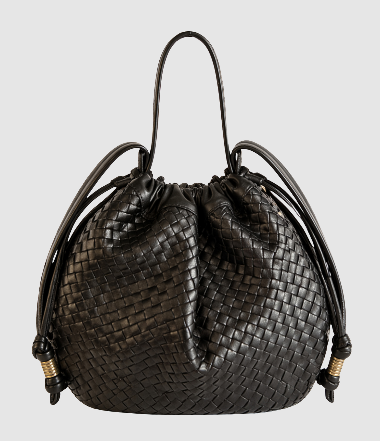 Black Leather Moon Bag