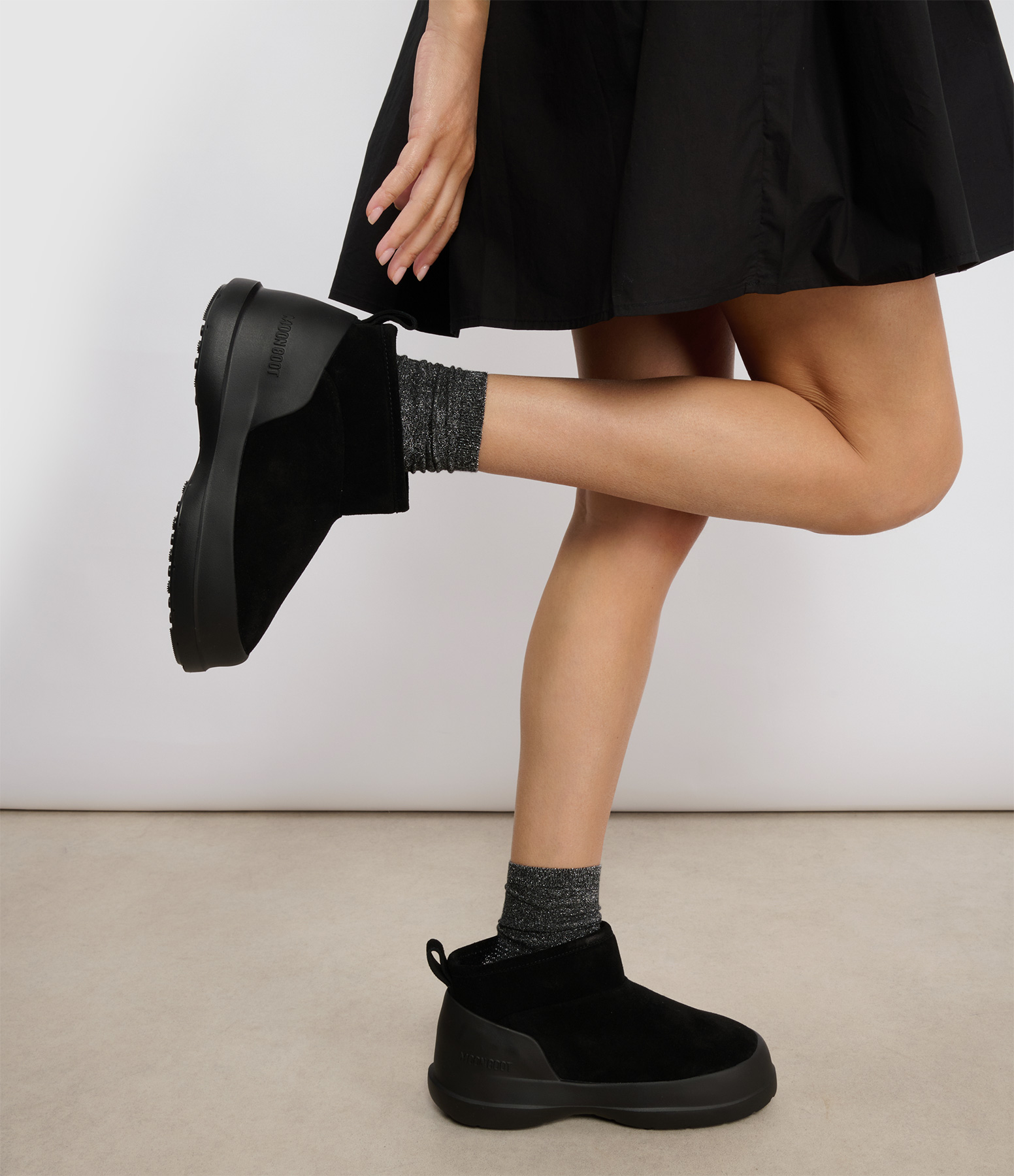 Moon Boot Luna Low Boot, Suede, Black