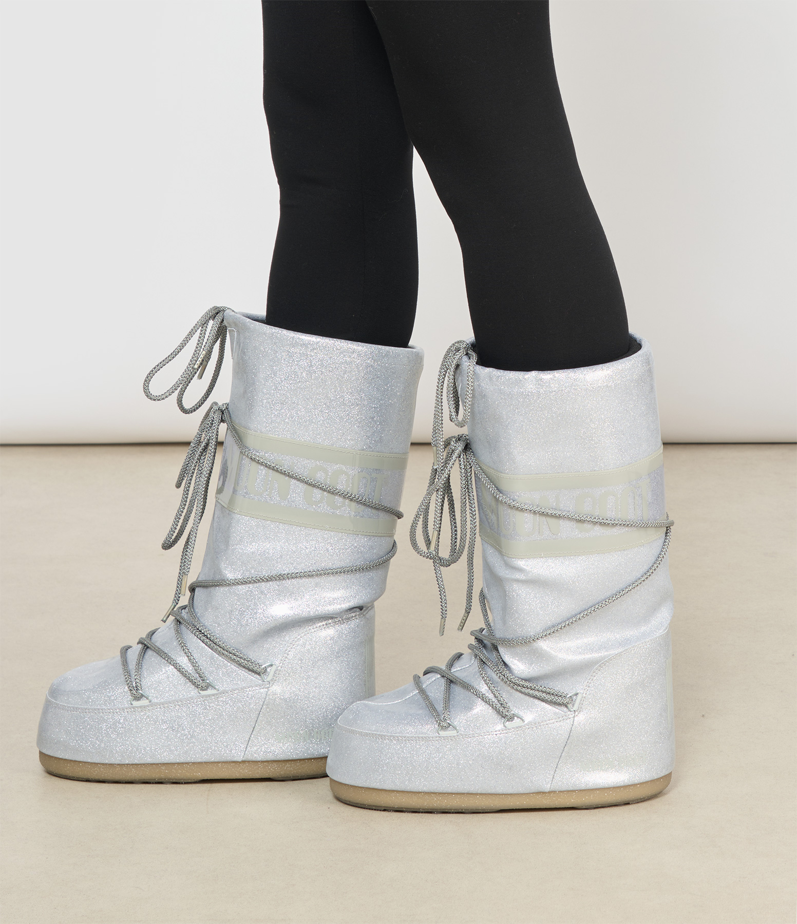 Moon Boot Icon Glitter Silver