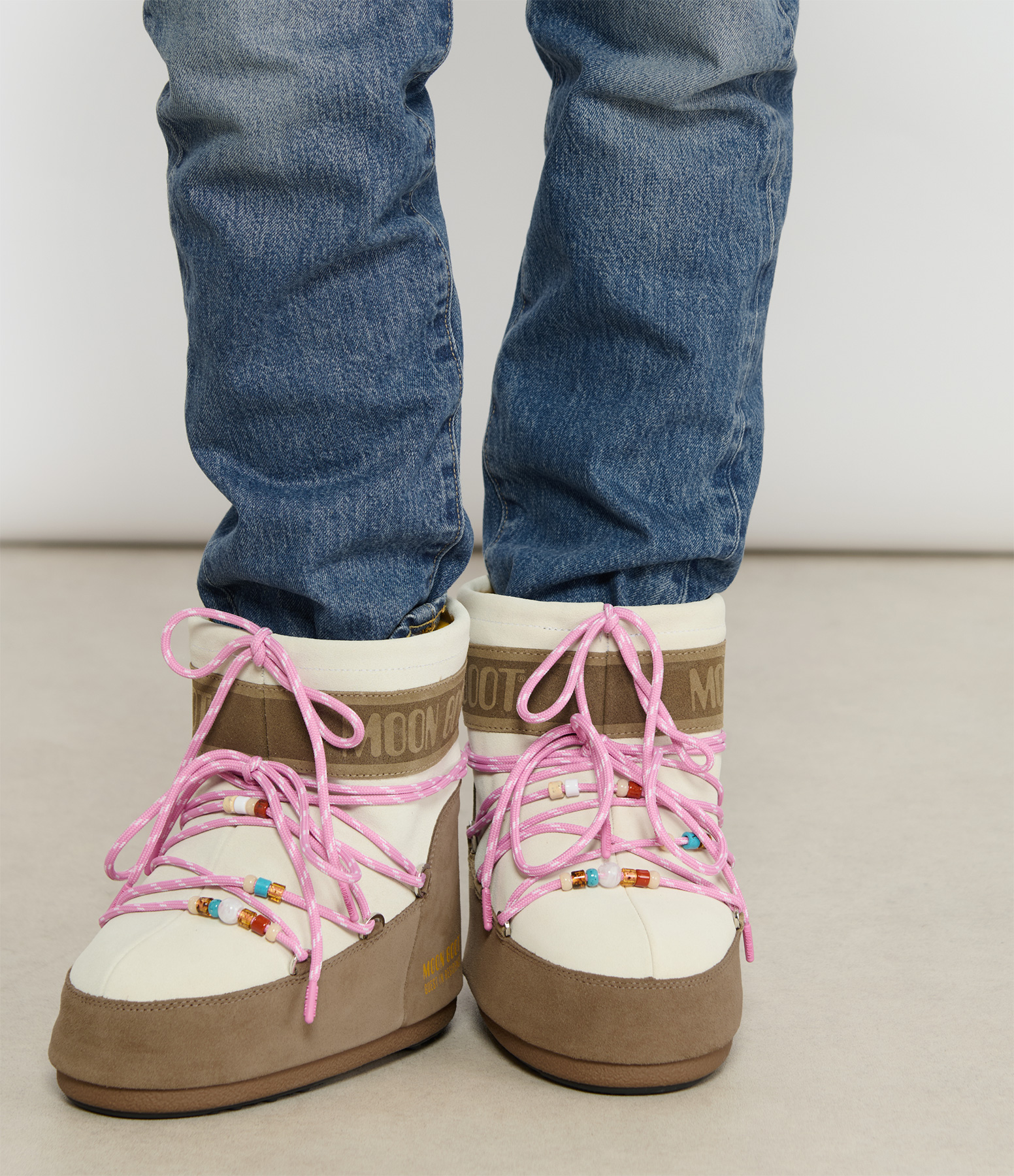 Moon Boot Icon Low Suede Beads Pink, Moon Boot x Guest In Residence Collaboration
