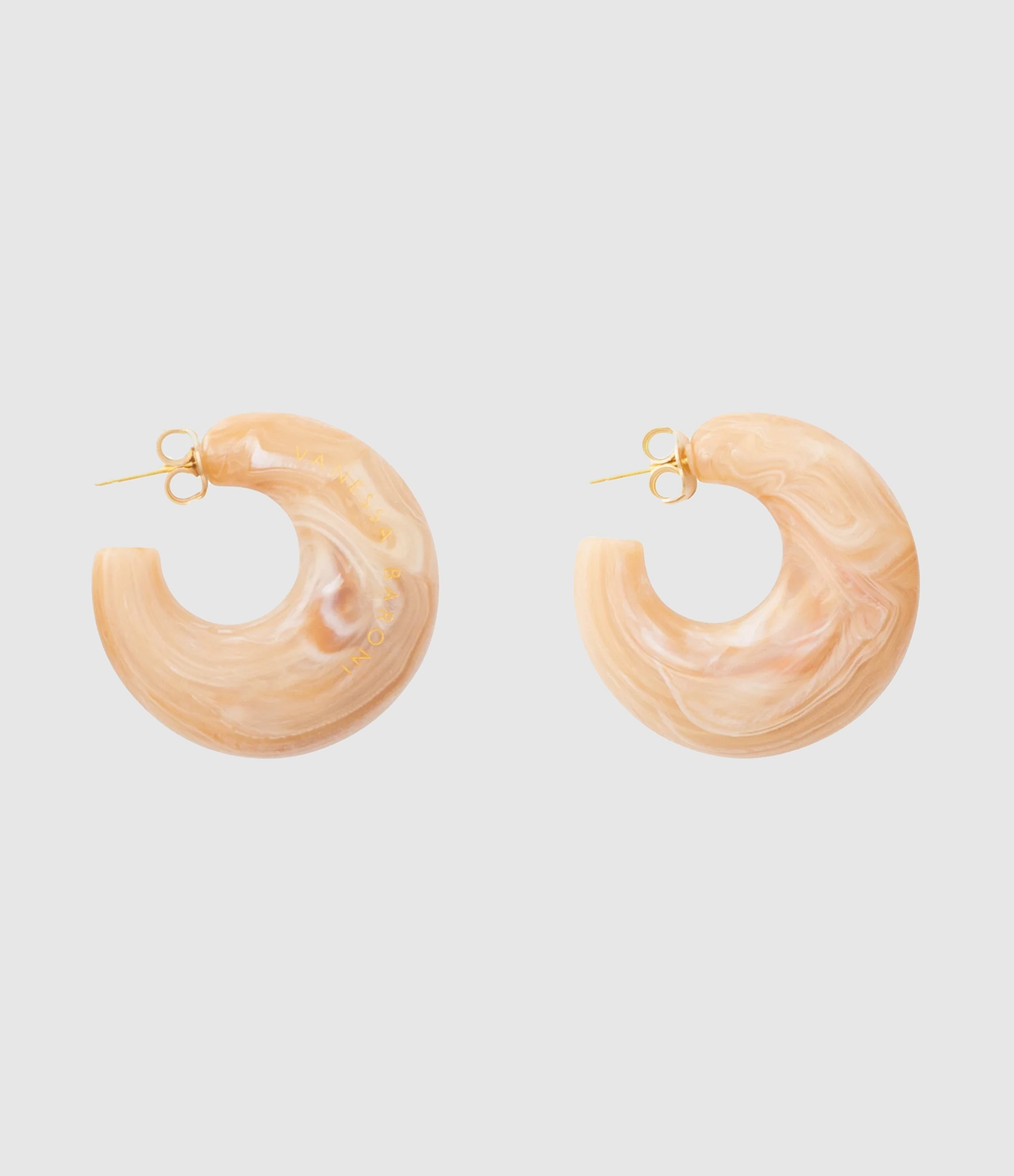 Moon Crème Brûlée Marble Earrings