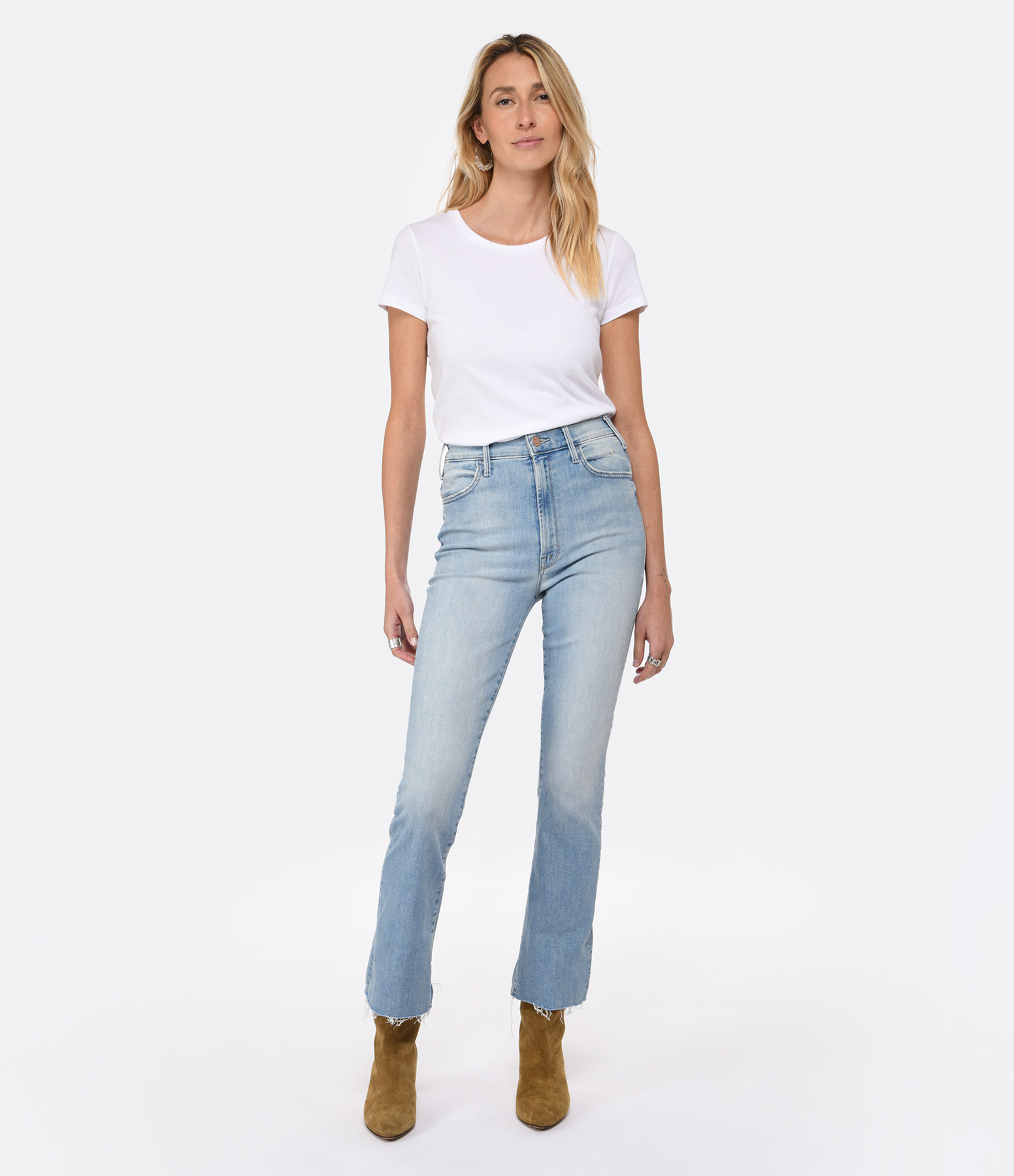 Jean The Hustler Ankle Fray Denim Blue Crossroads
