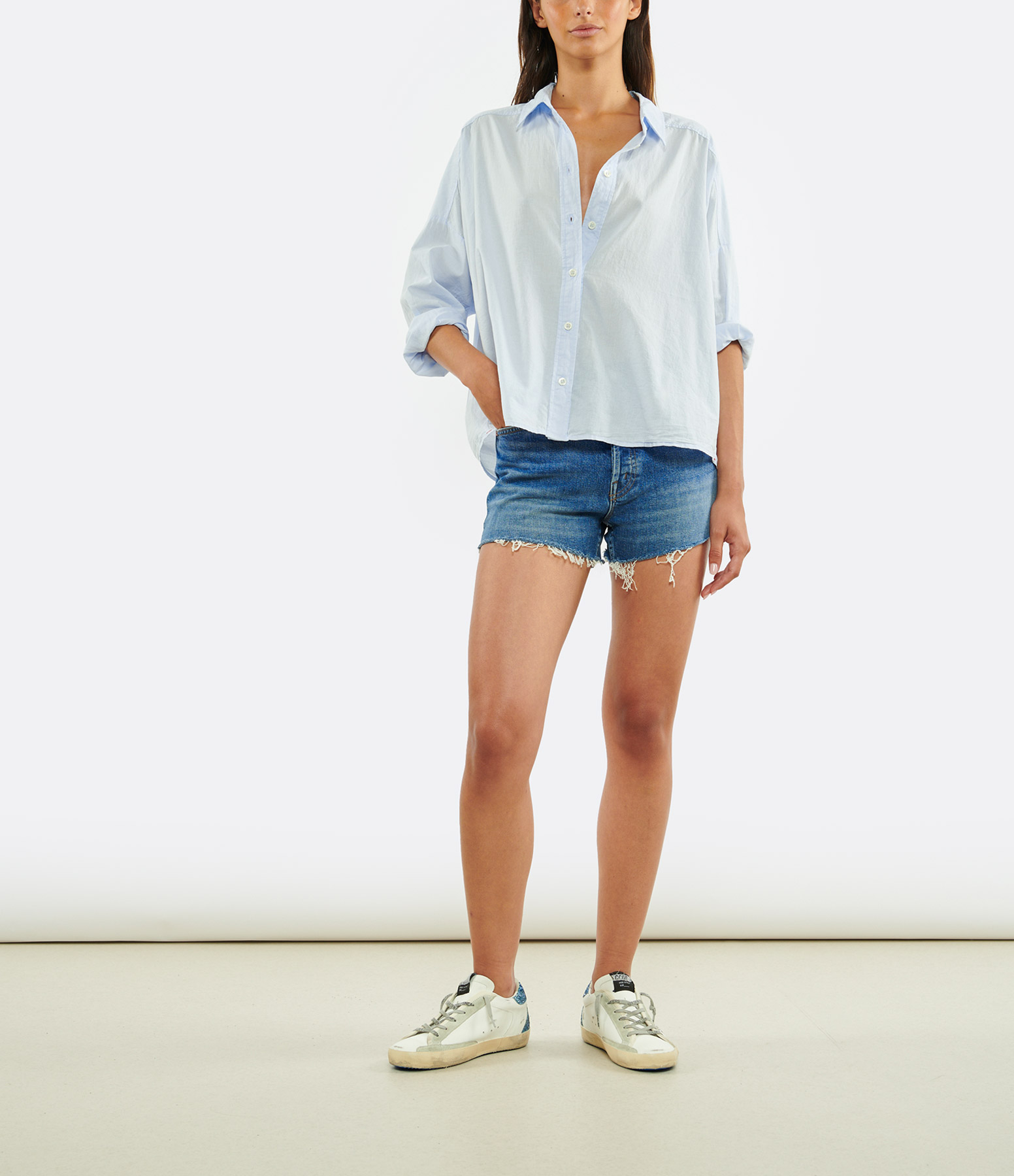 The Tomcat Kick Fray Denim 'Playing With Scissor' Shorts