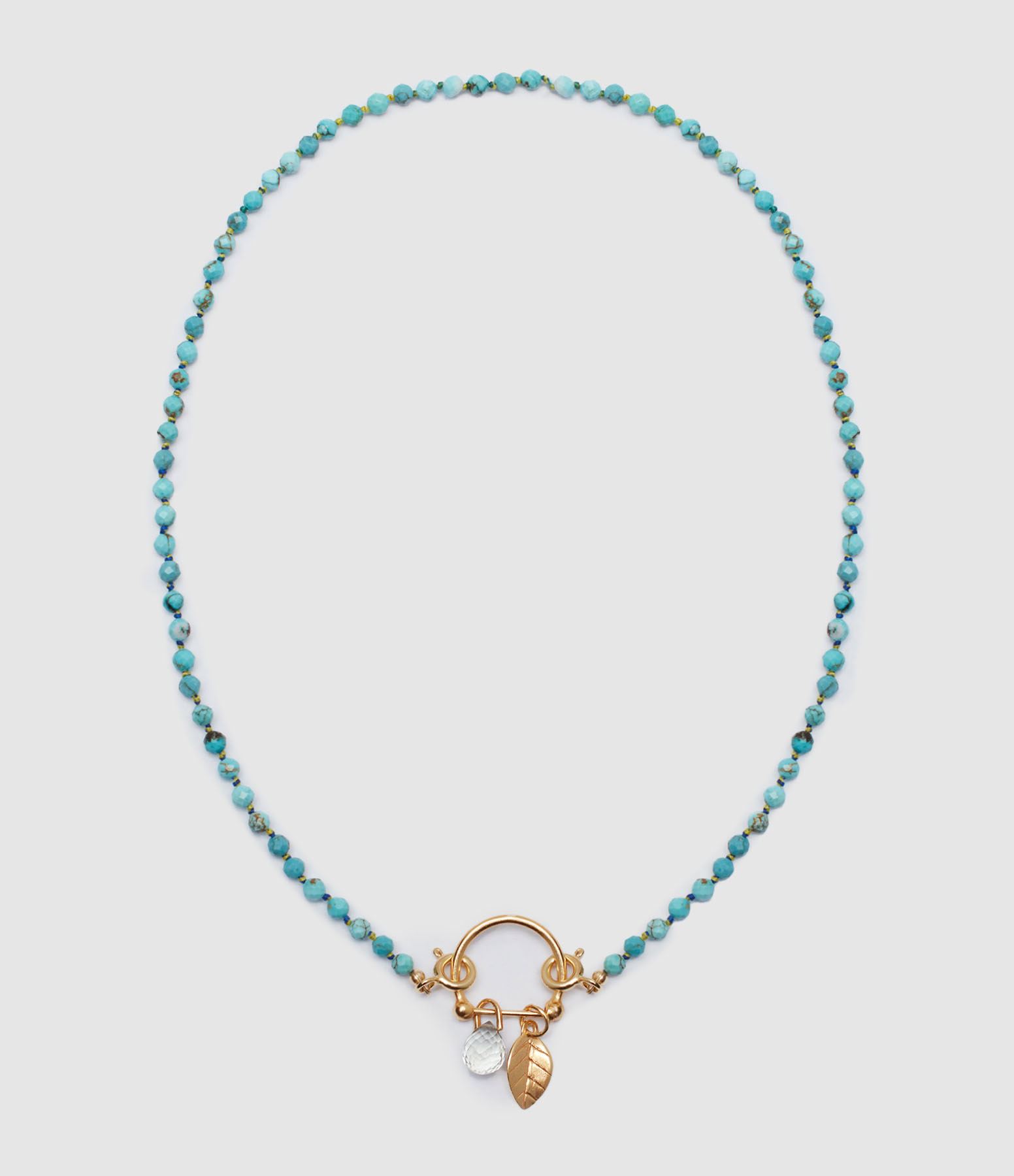 Candies Necklace with Ruby and Green Amethyst Clasp