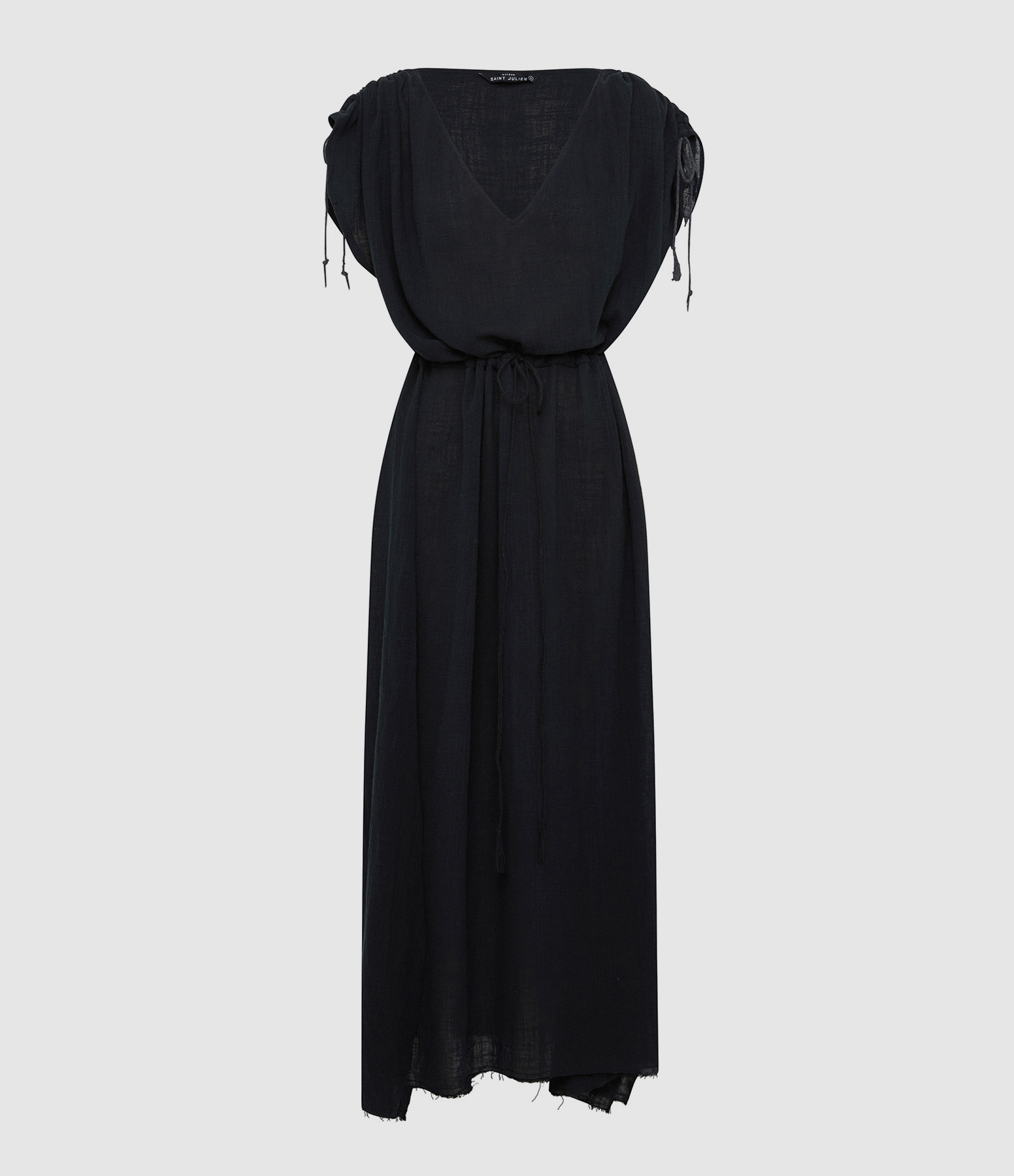 Alexandrie Long Black Cotton Dress