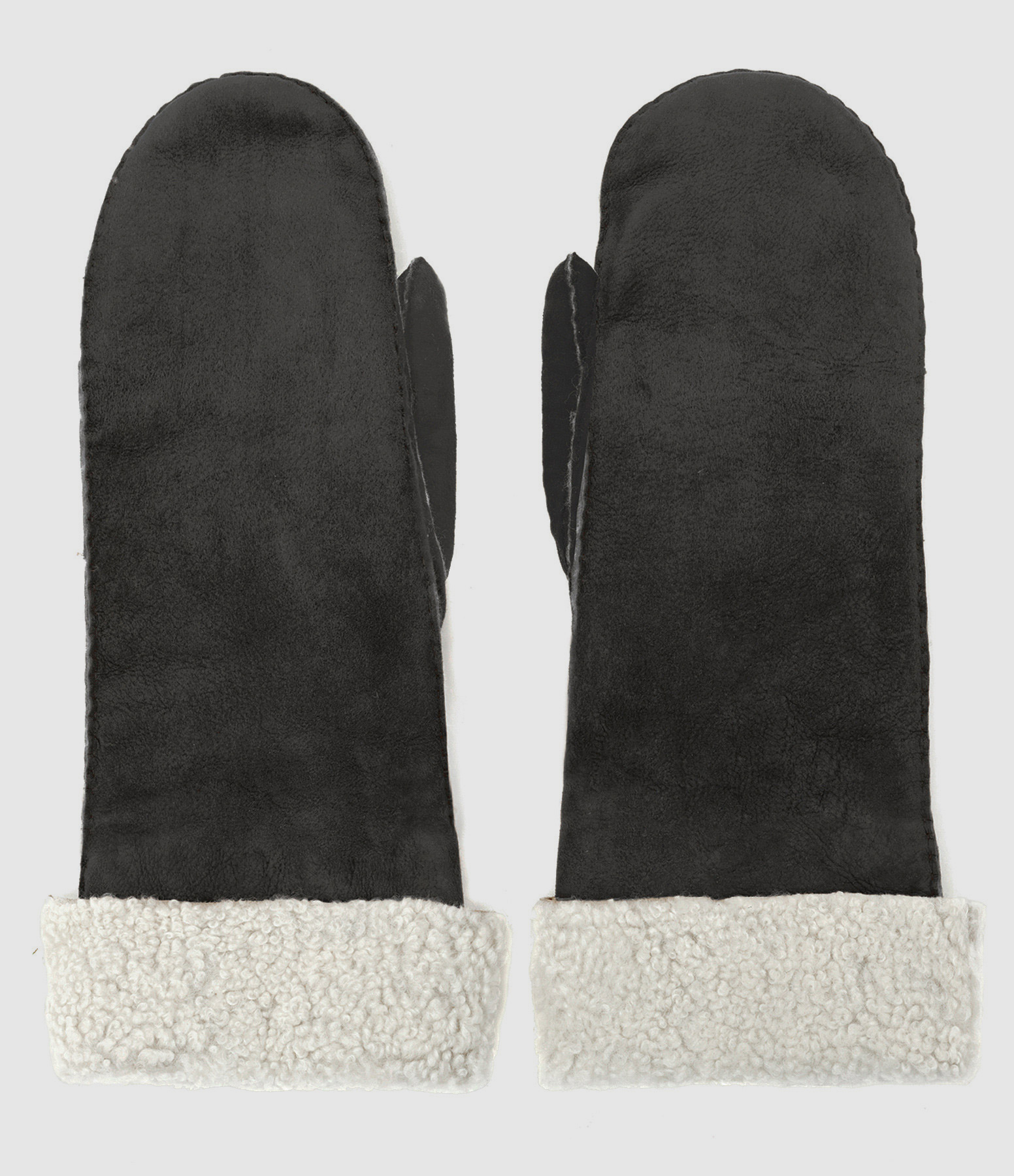 Mulfi Faux Fur Mittens – Black, Washed Look