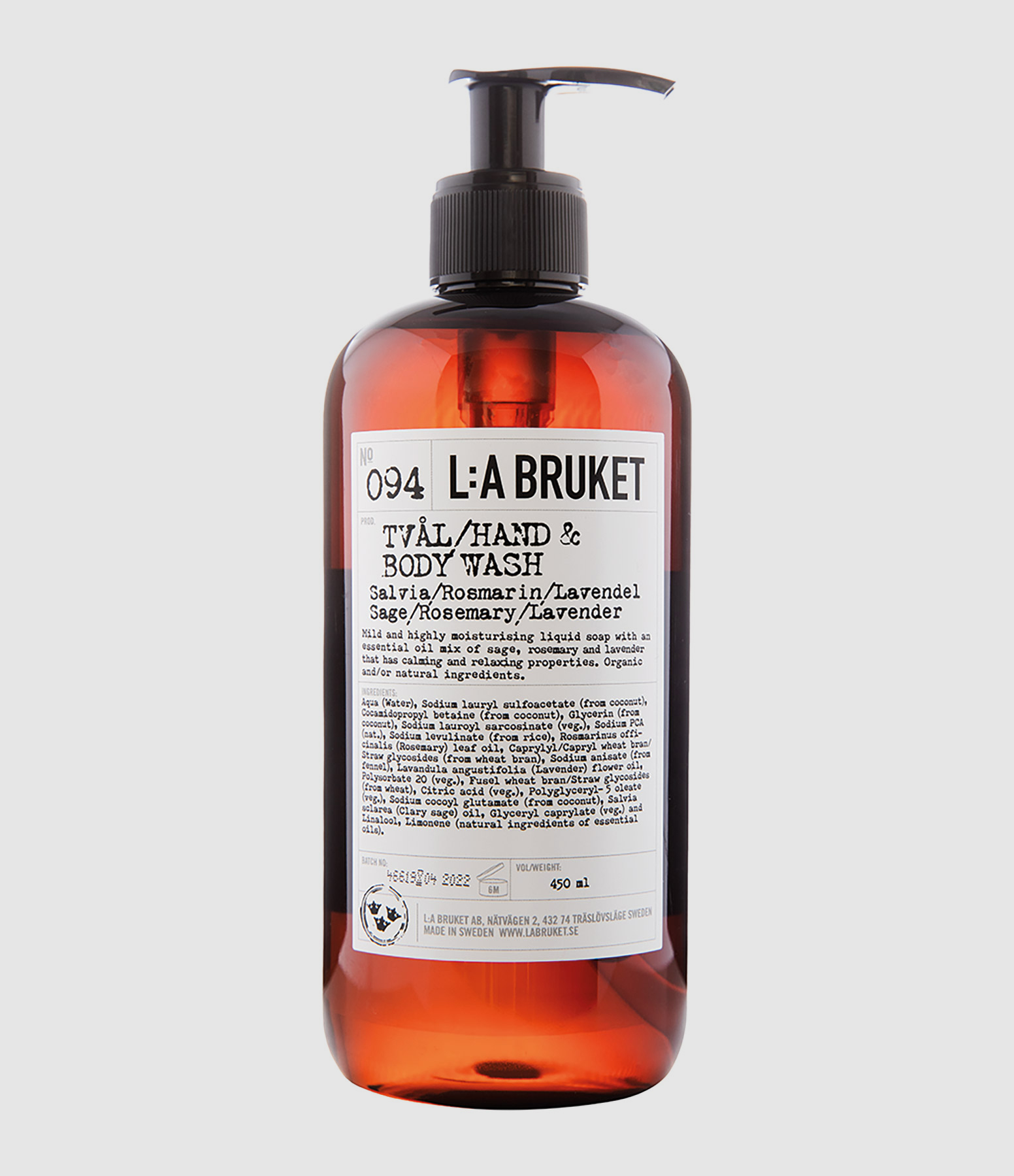 No. 094 Sage, Rosemary and Lavender Liquid Hand & Body Wash, 450ml