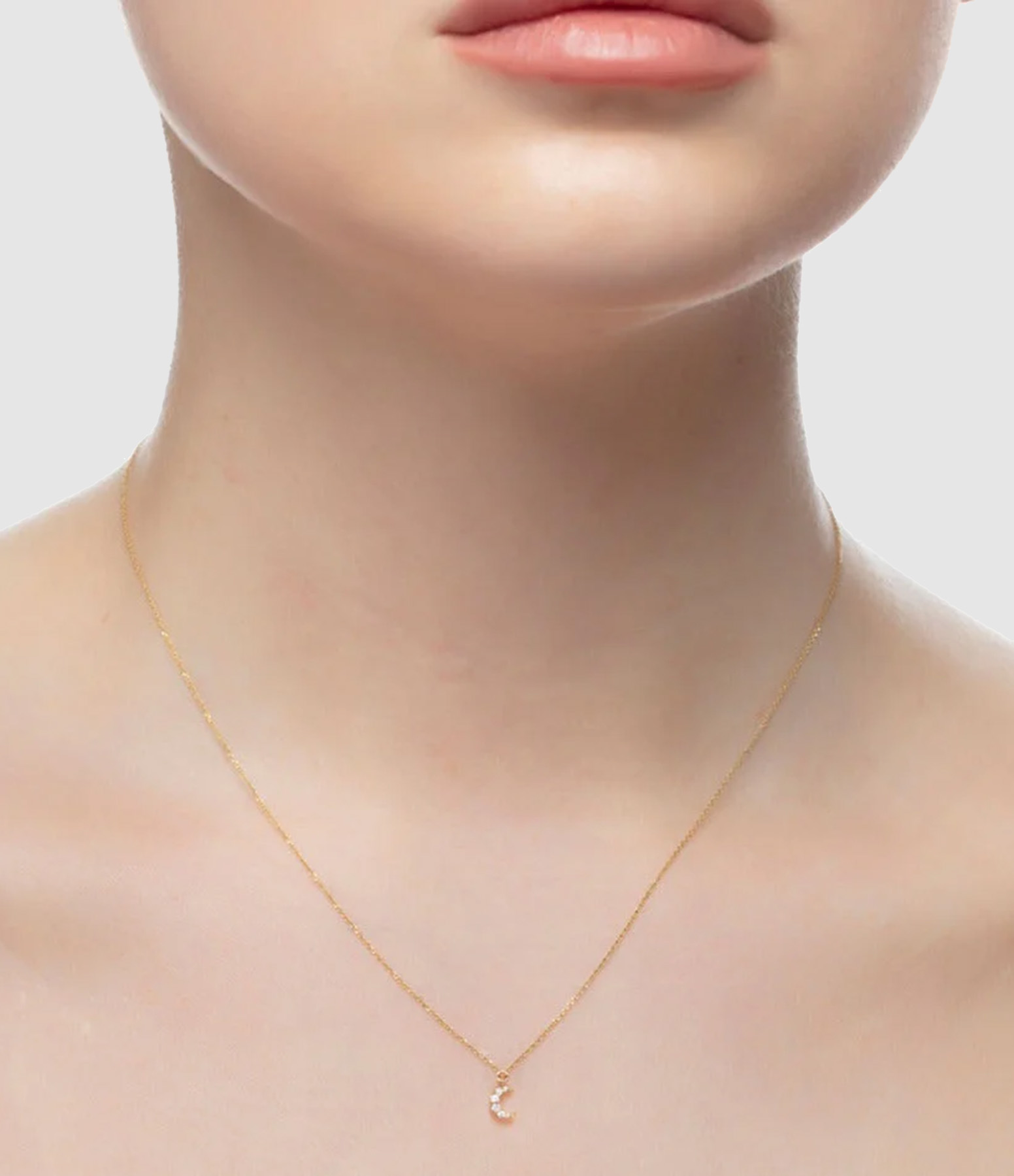 Magic Touch Moon Diamond Necklace in Rose Gold