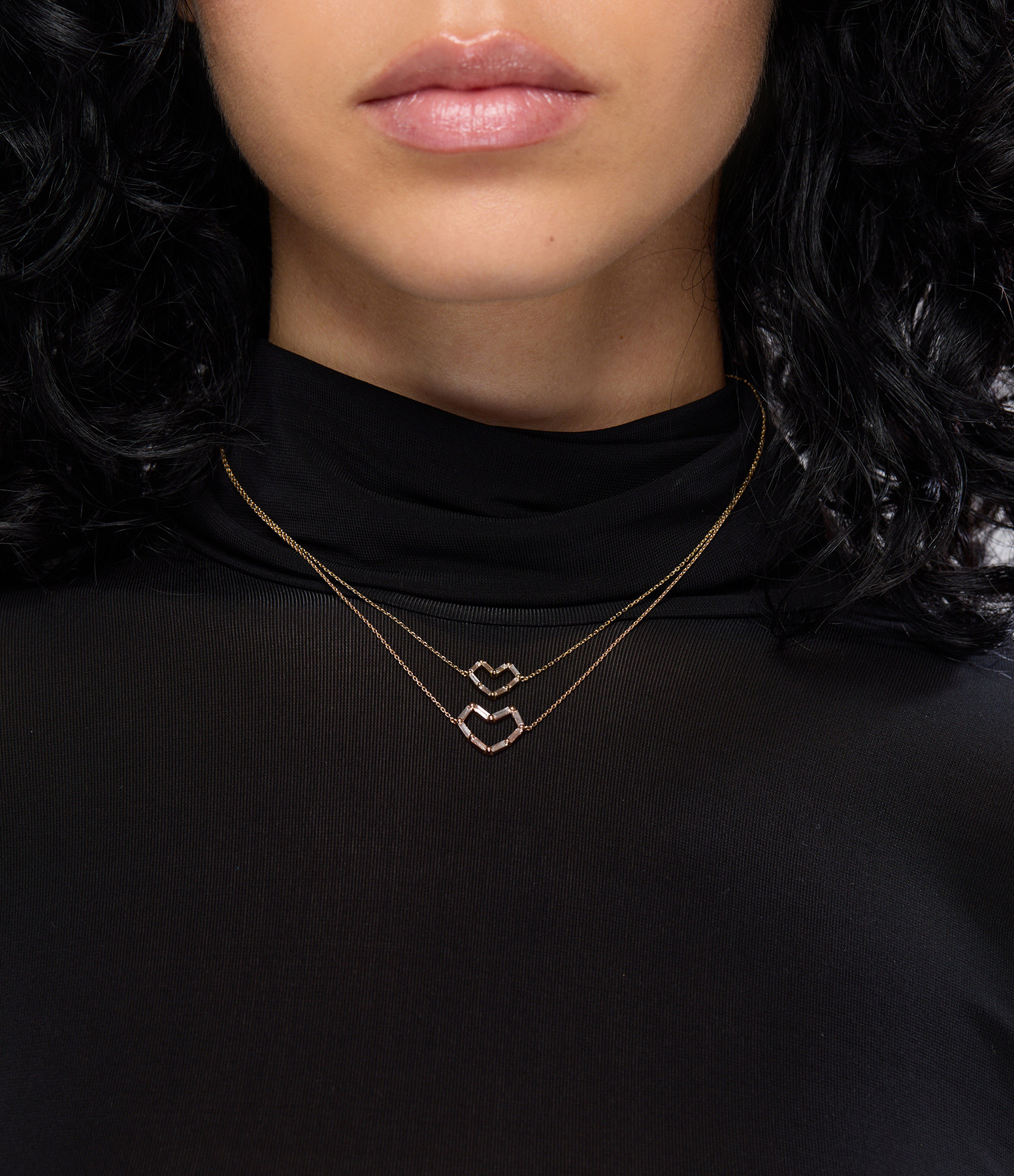 Rose Gold Diamond Large Heart Pendant Necklace