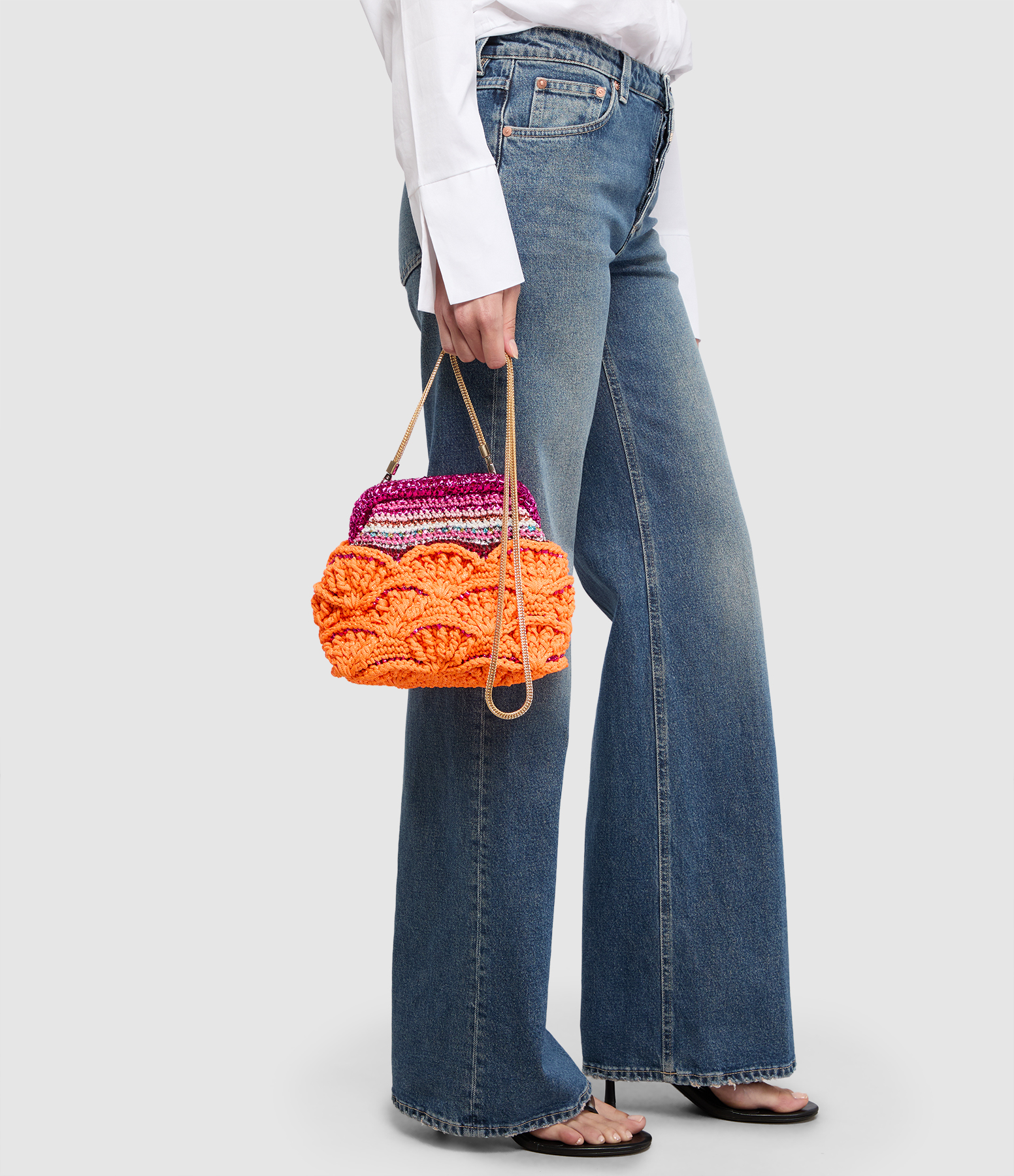 Midiye Clutch Bag in Neon Orange