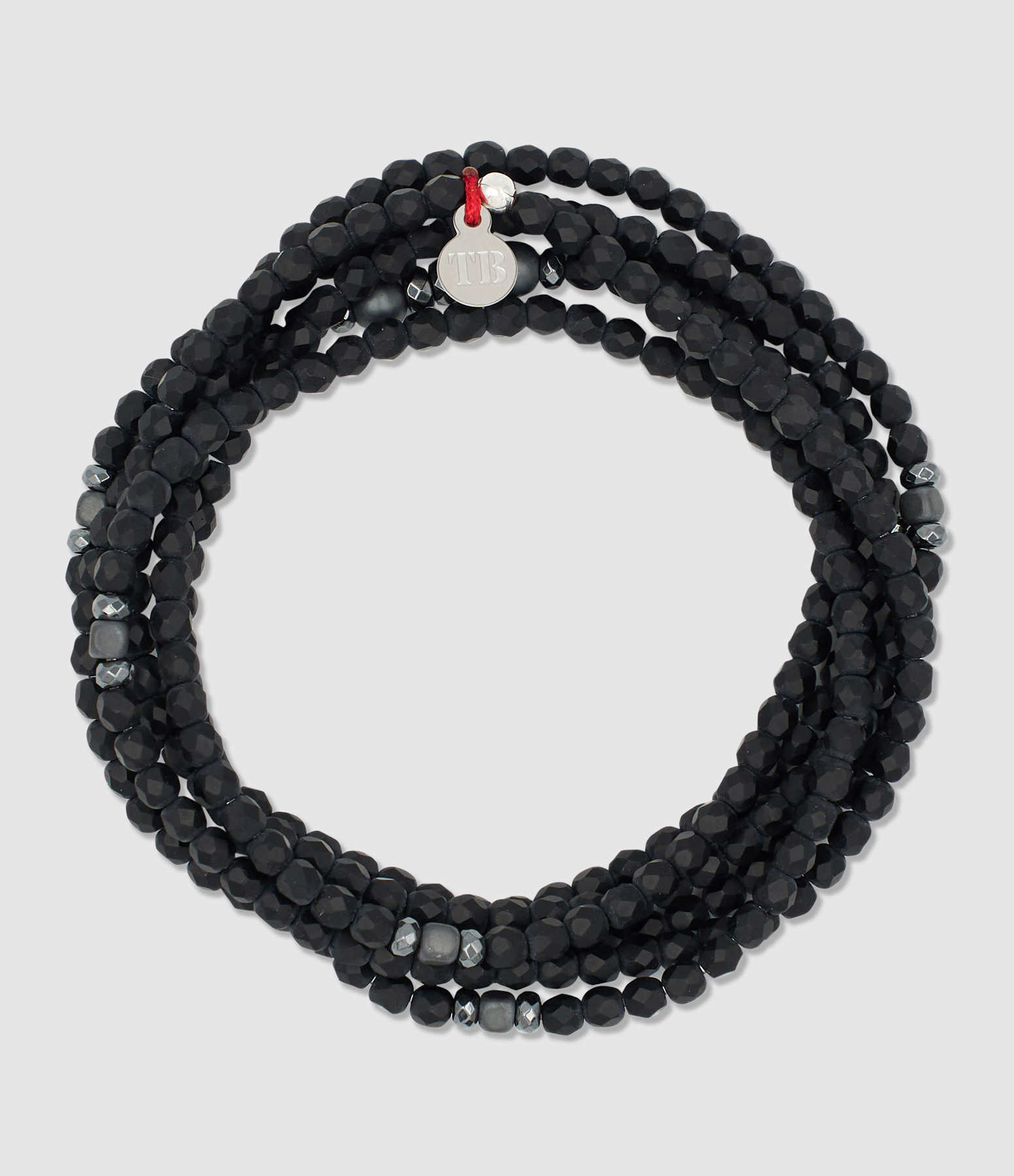 New Vero Matt Black 6-Strand Necklace and Bracelet, 103cm