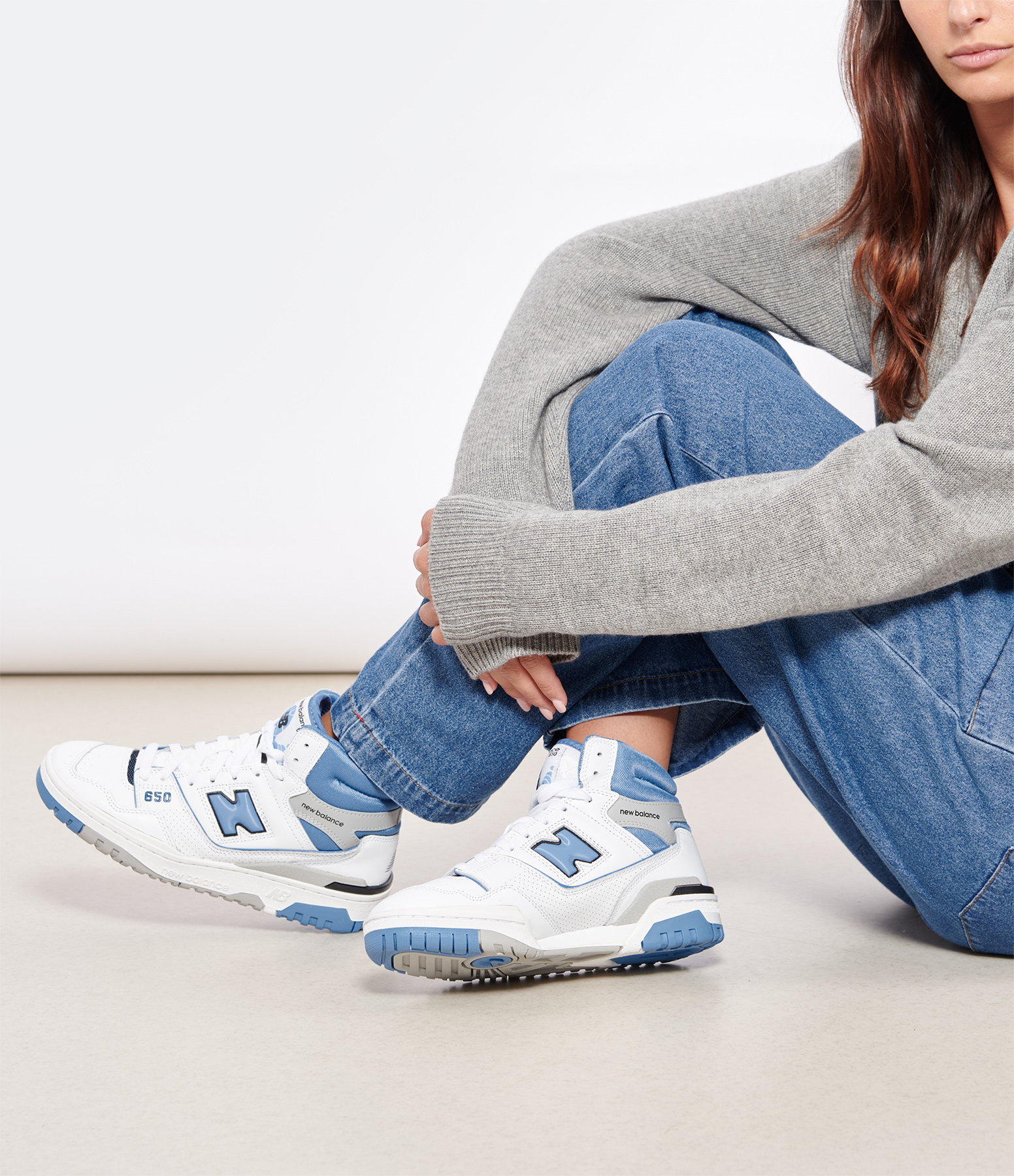 650 White and Blue Trainers