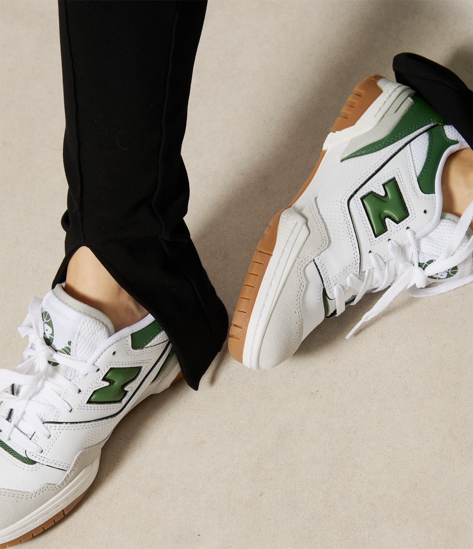 550 Trainers – White and Green