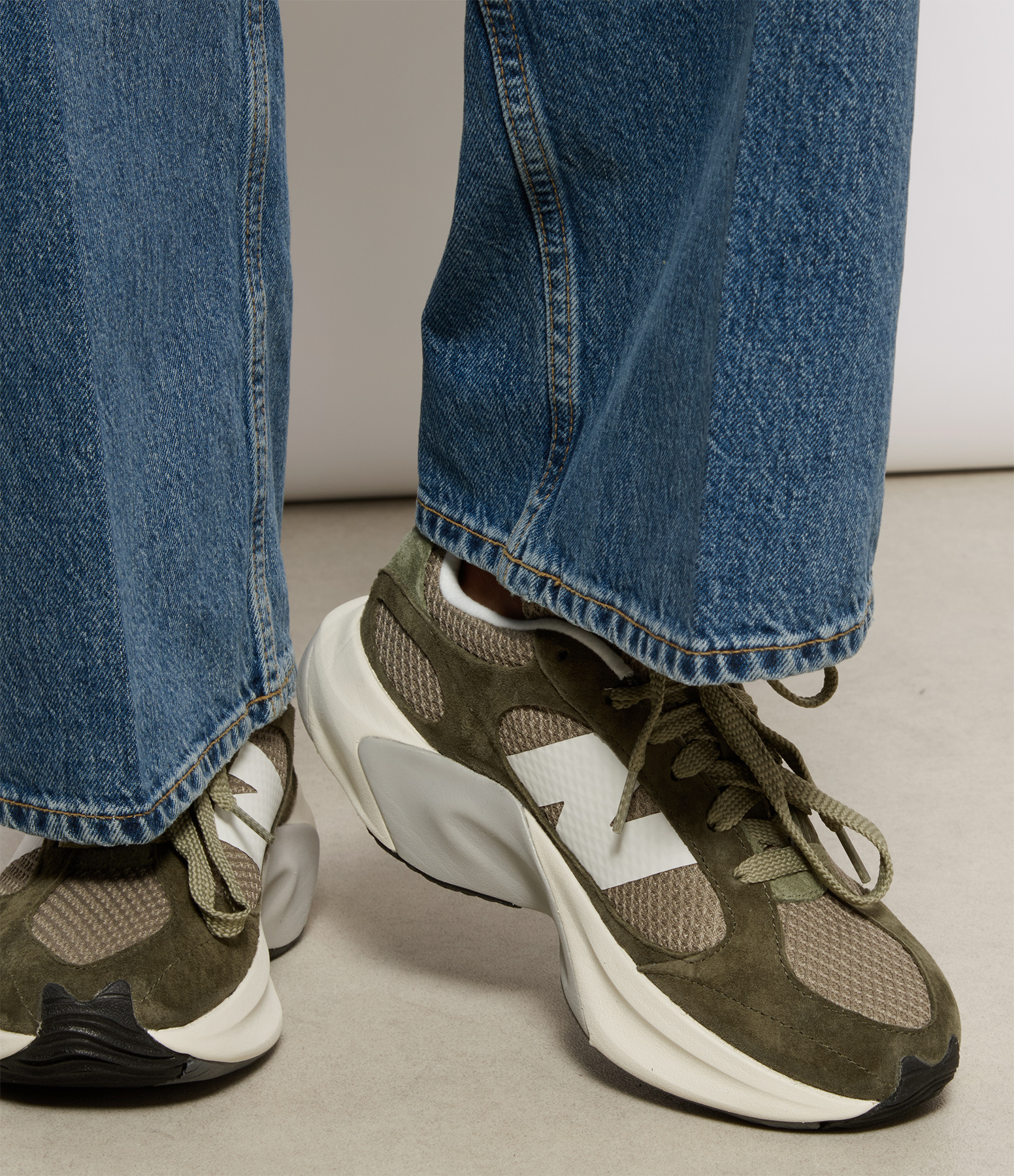 Dark Moss Suede Trainers