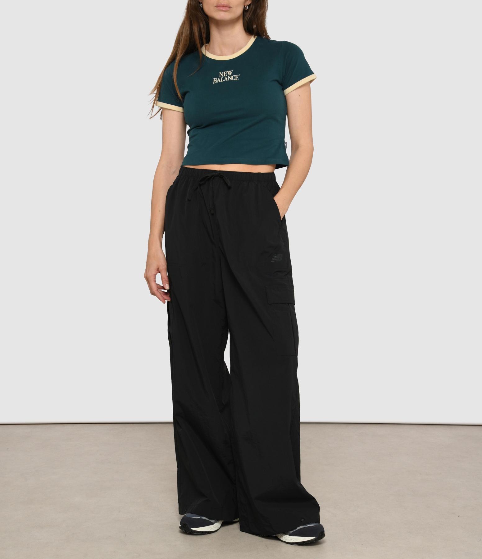 Black Woven Cargo Trousers