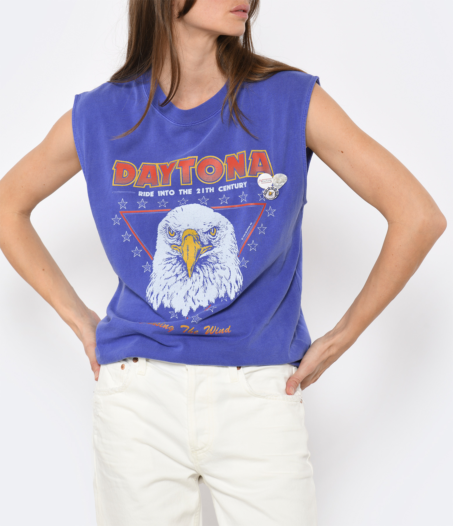Century Flo Blue Biker Tank Top