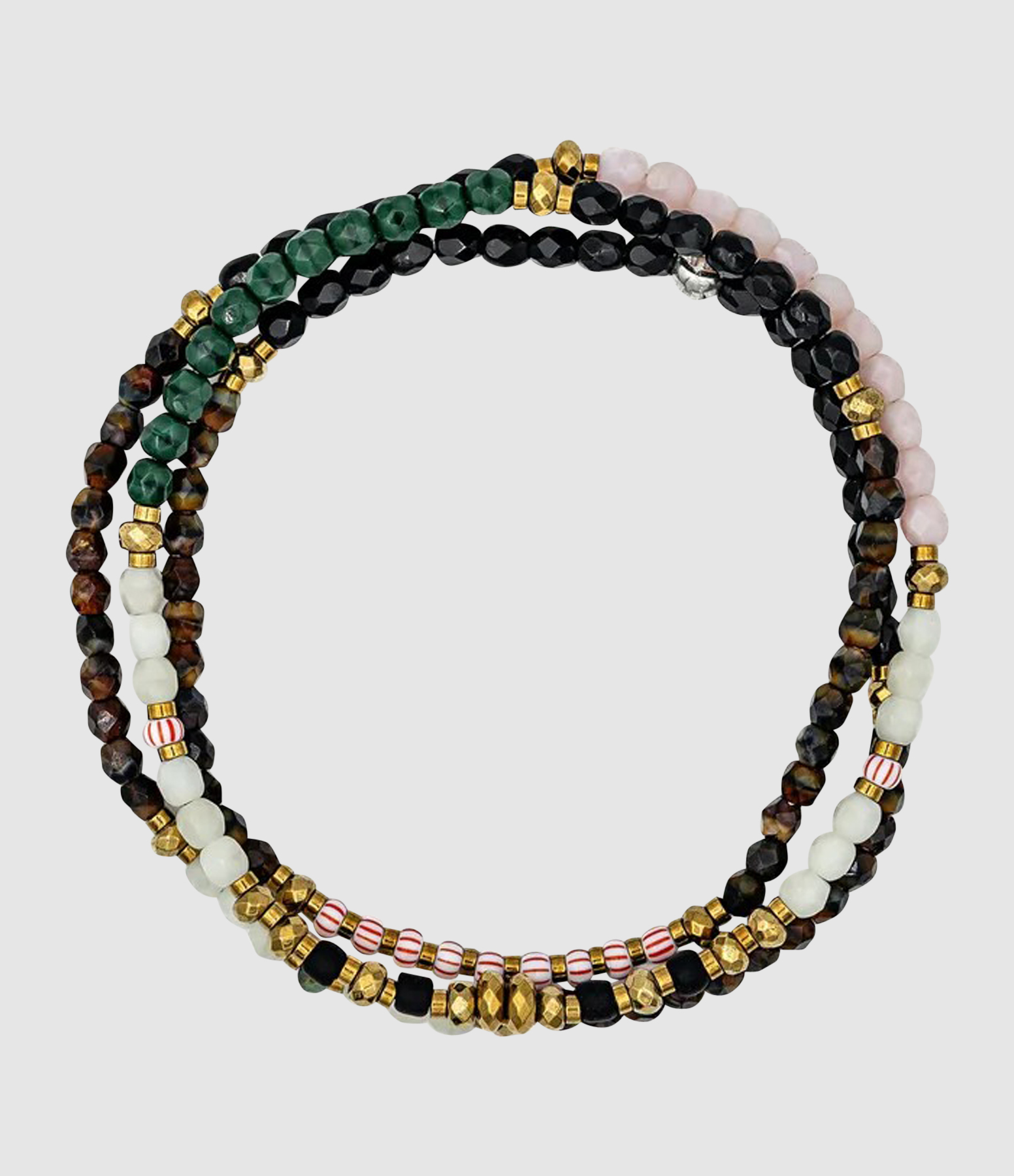 Nina 3 Multicoloured 3-strand Necklace and Bracelet, 49 cm