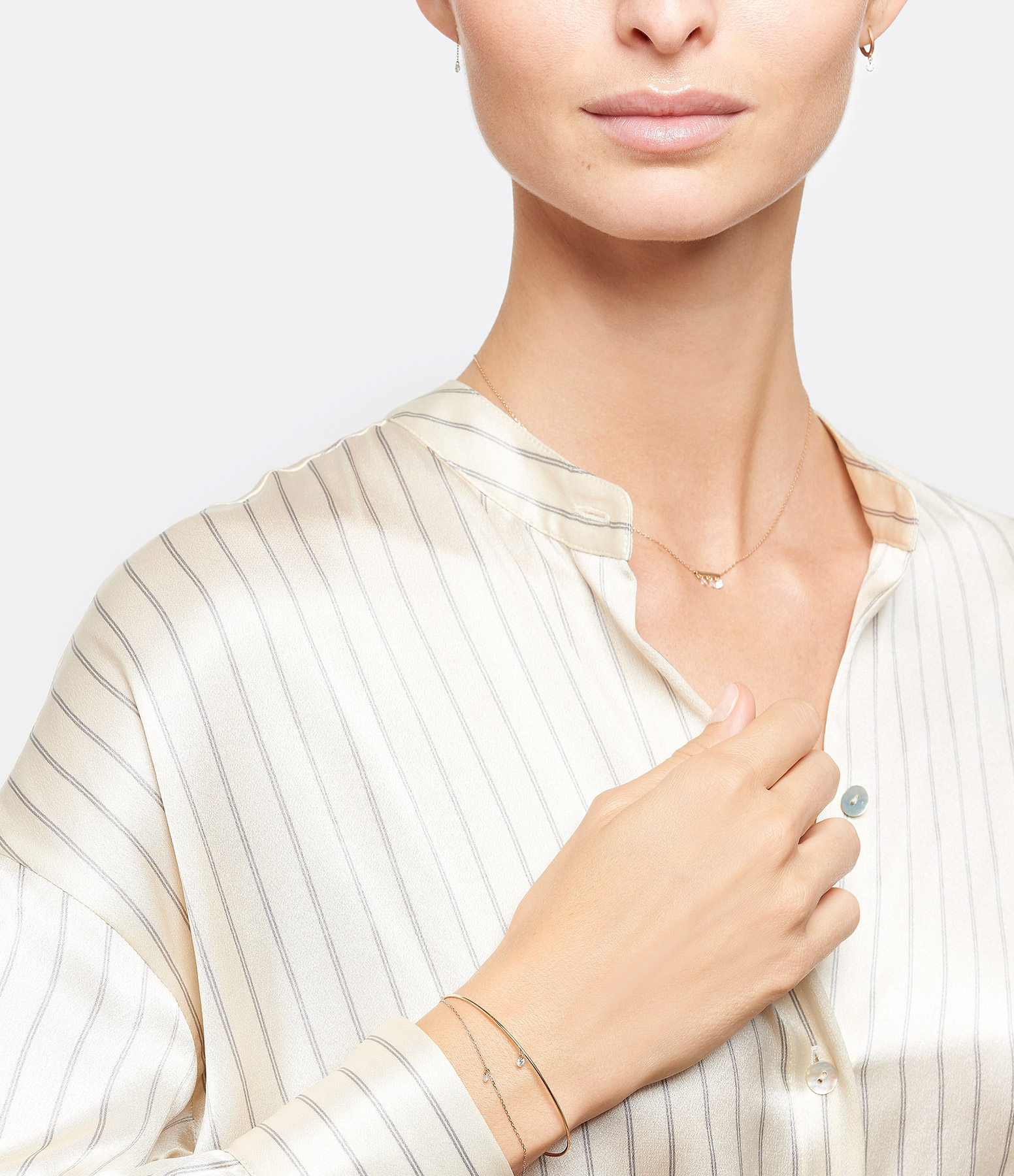 360° Brilliant-Cut Diamond Bangle, 0.07, Yellow Gold
