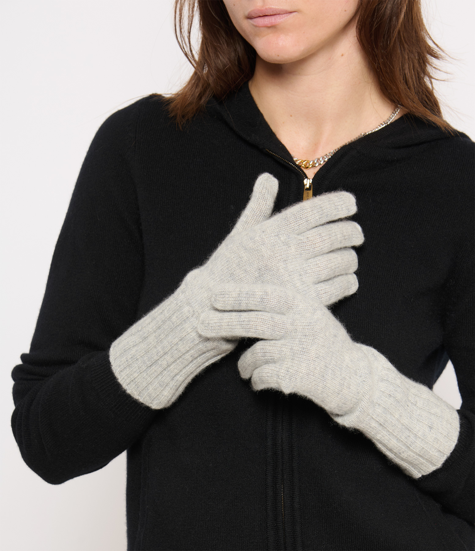 Antonine Cashmere Gloves in Mottled Grey