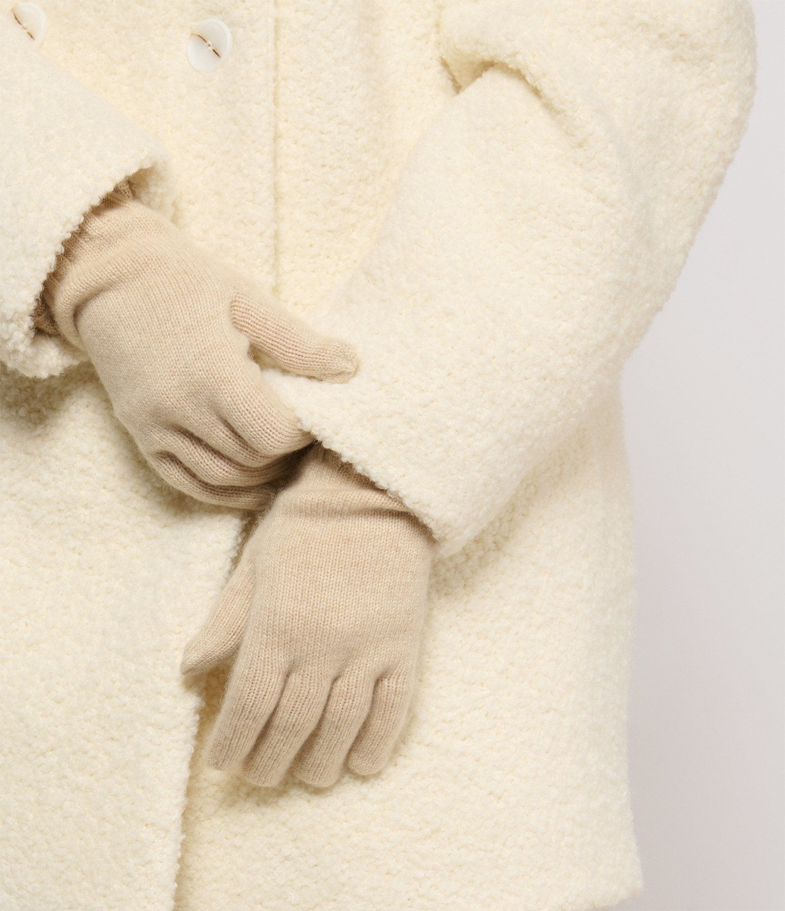 Antonine Beige Marled Cashmere Gloves