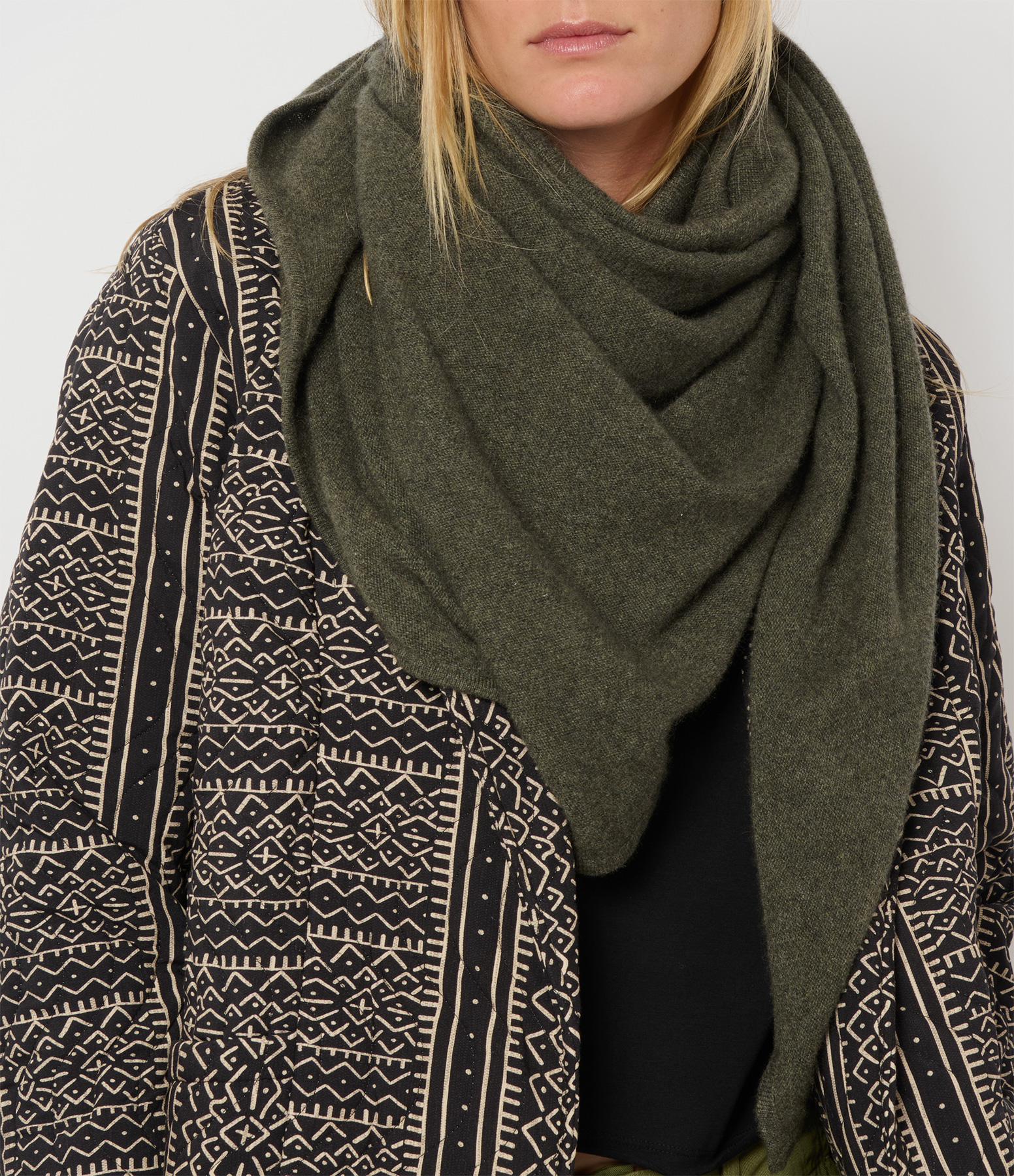 Eléonore Ash Cashmere Triangle Scarf