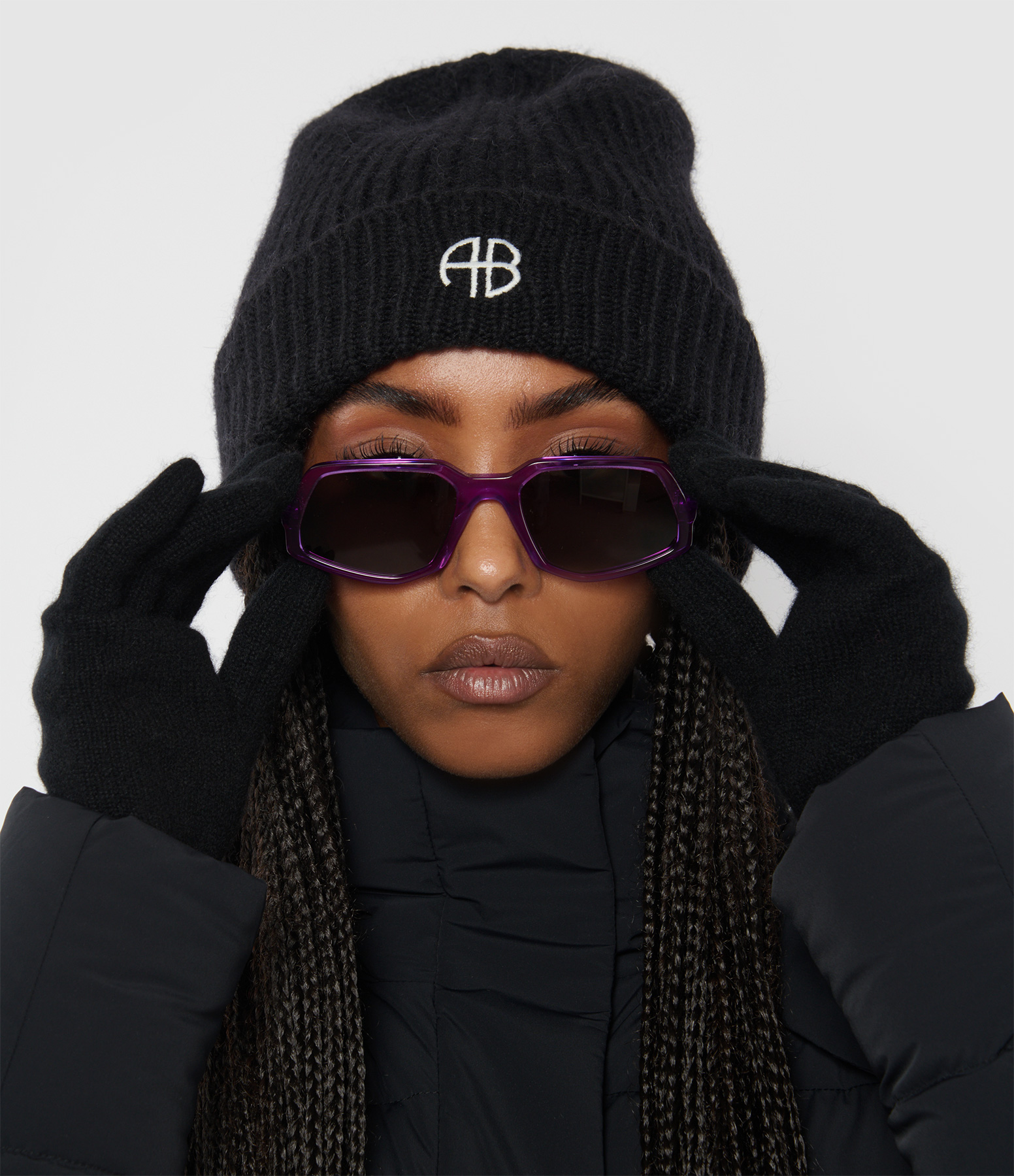 Antonine Black Cashmere Gloves