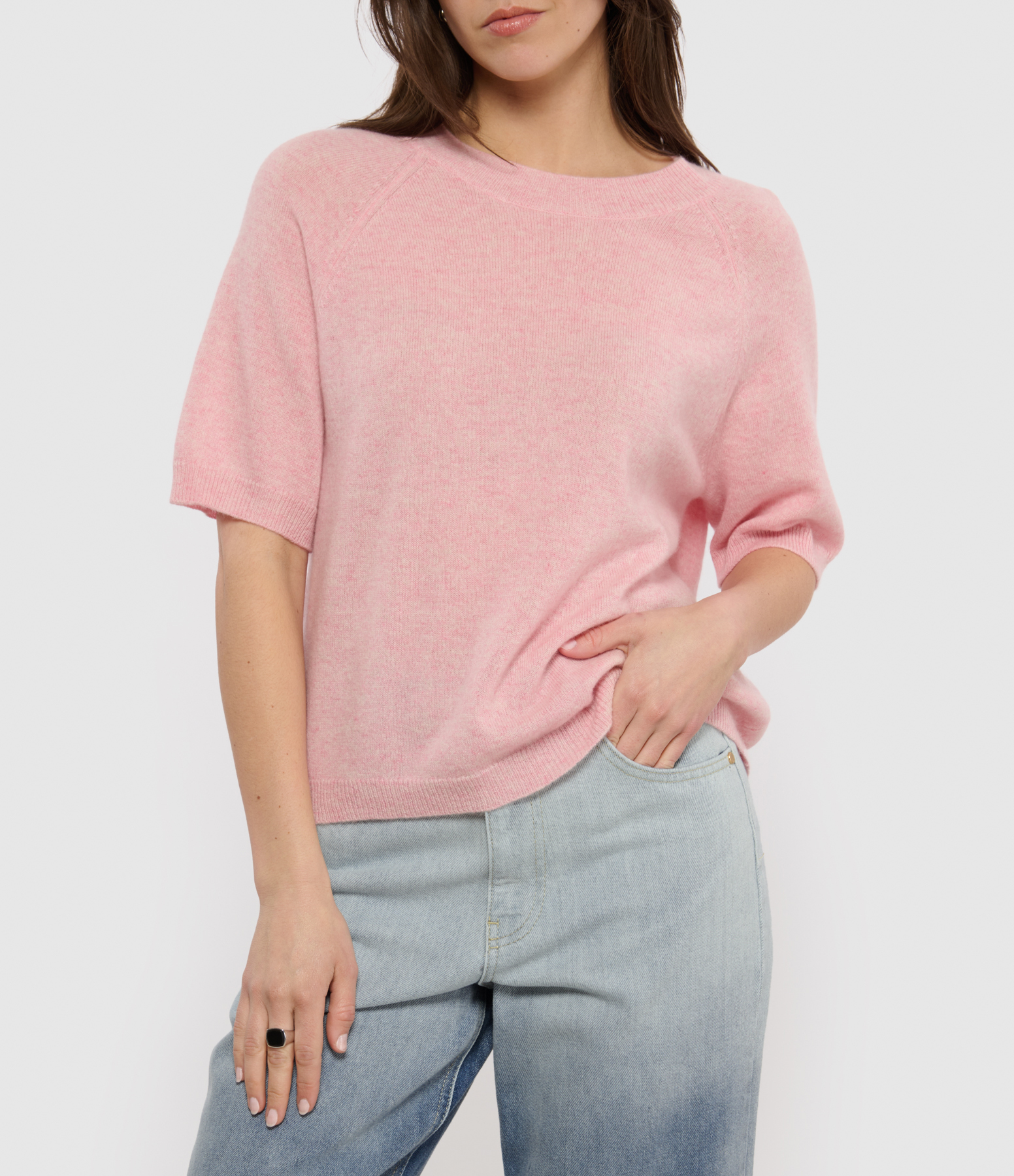 Loona Round-Neck Short-Sleeved Cashmere Jumper – Fairy