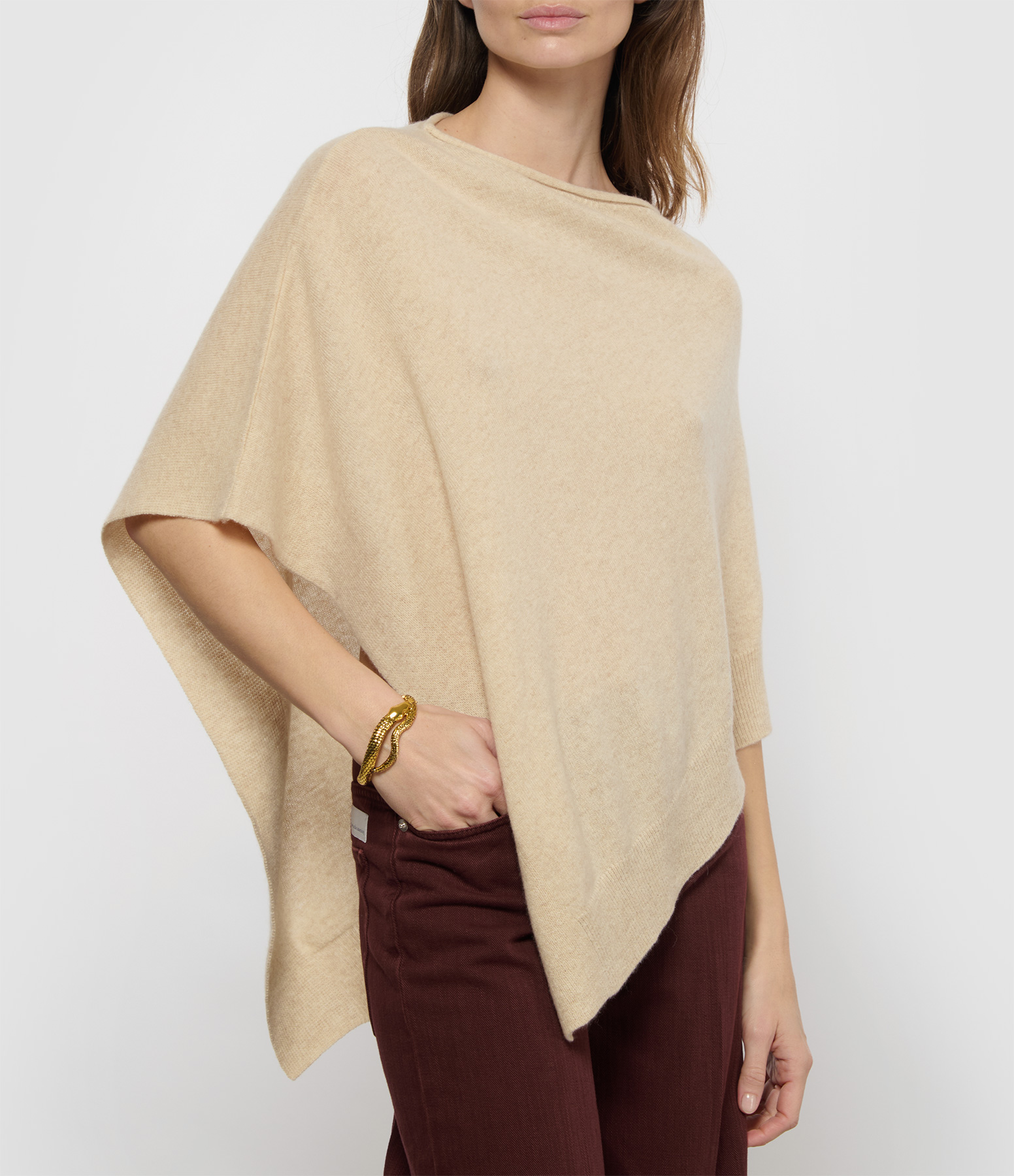 Beige Chinese Cashmere Cape Auguste