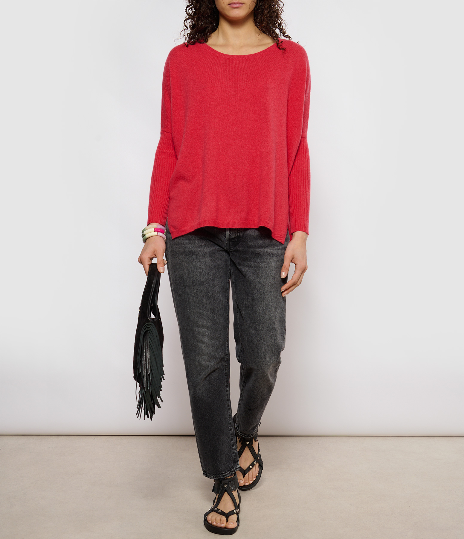 Kiss Round-Neck Cashmere Poncho Jumper
