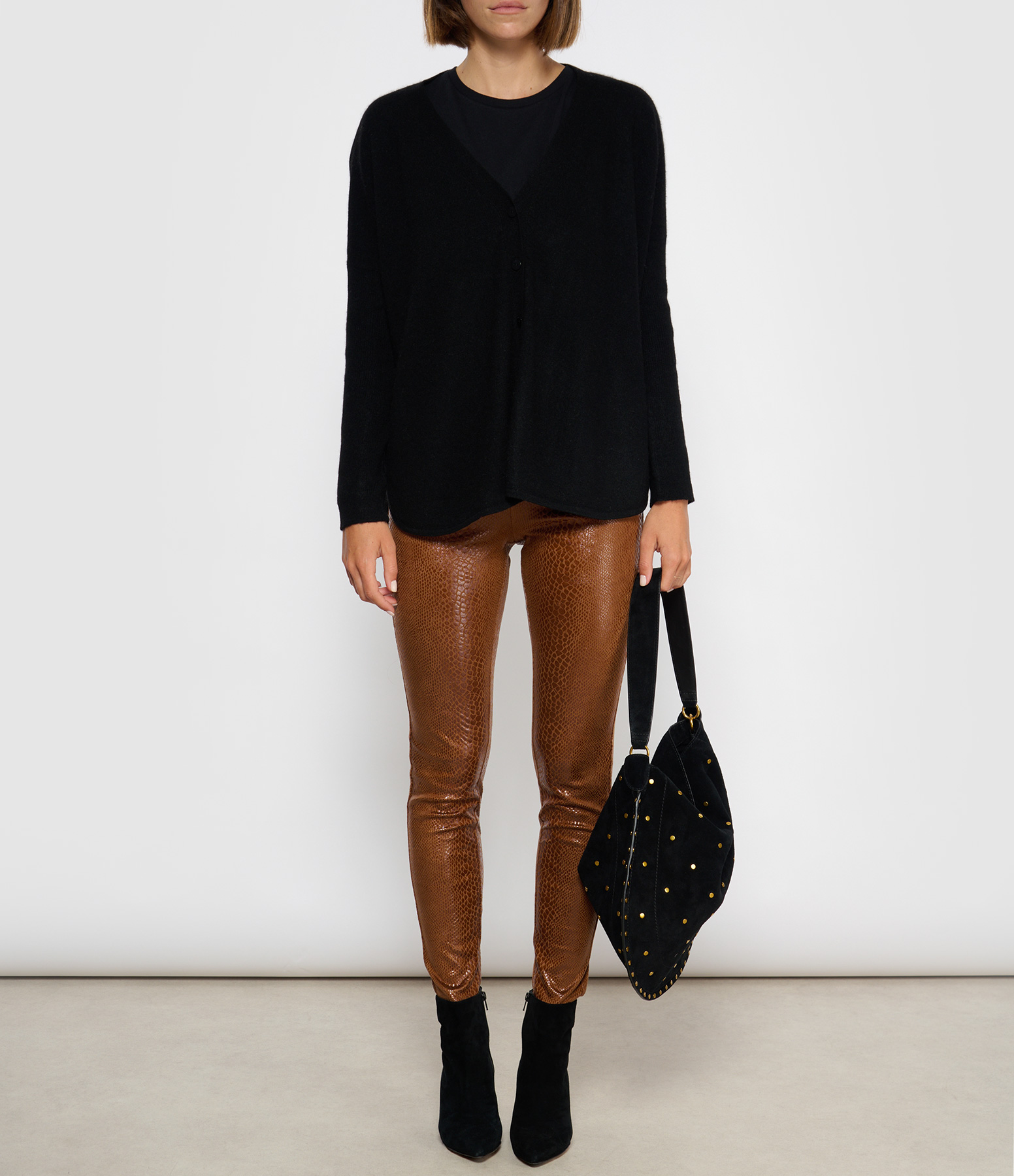 Alicia Black Cashmere V-neck Cardigan