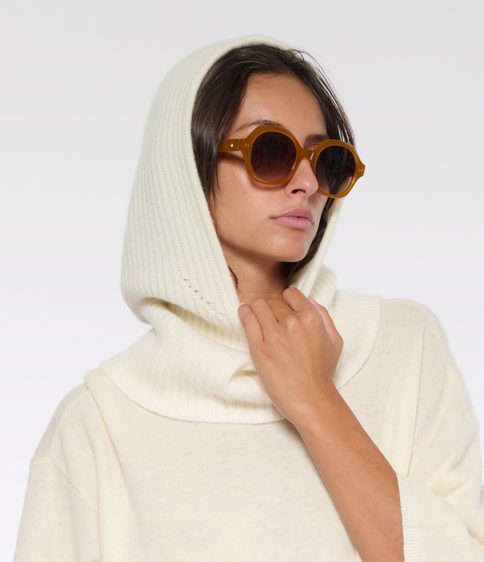 Lita Ecru Cashmere Balaclava