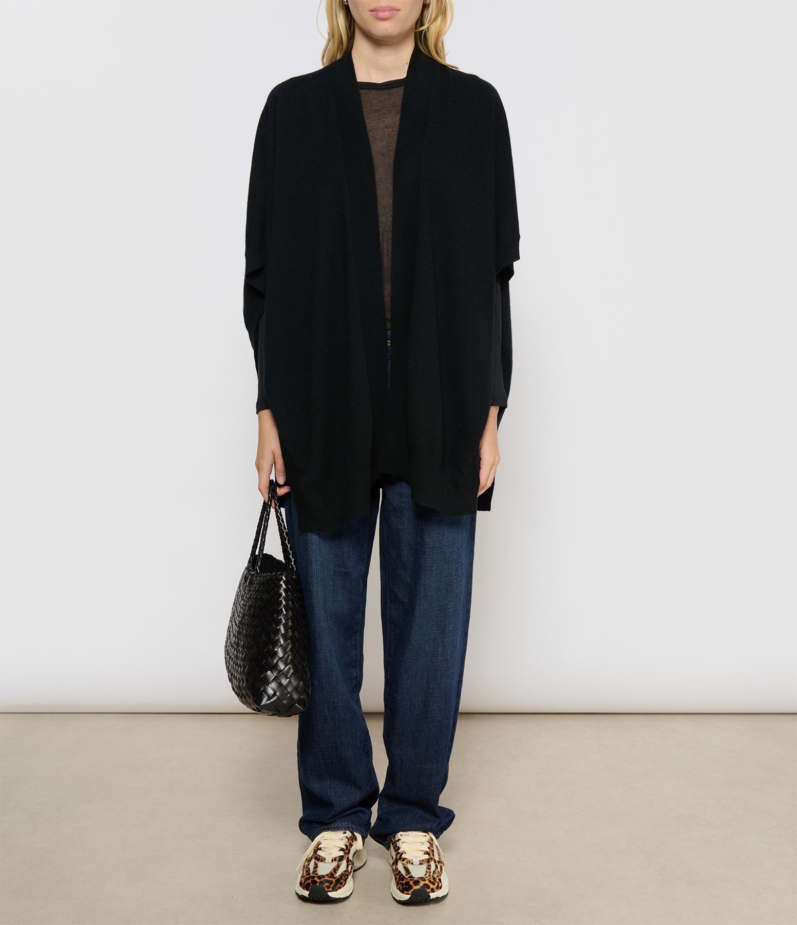 Hallie Black Cashmere Cape