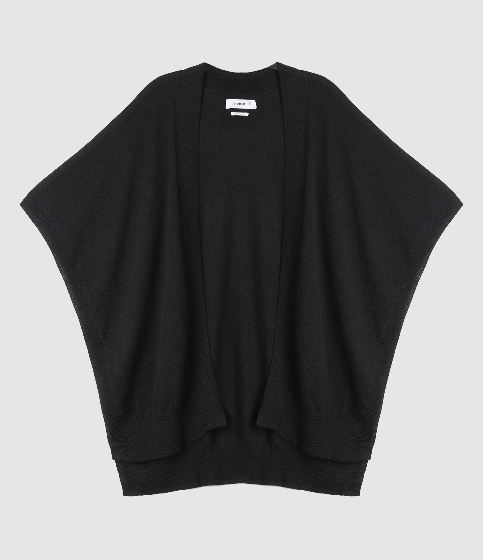 Hallie Black Cashmere Cape