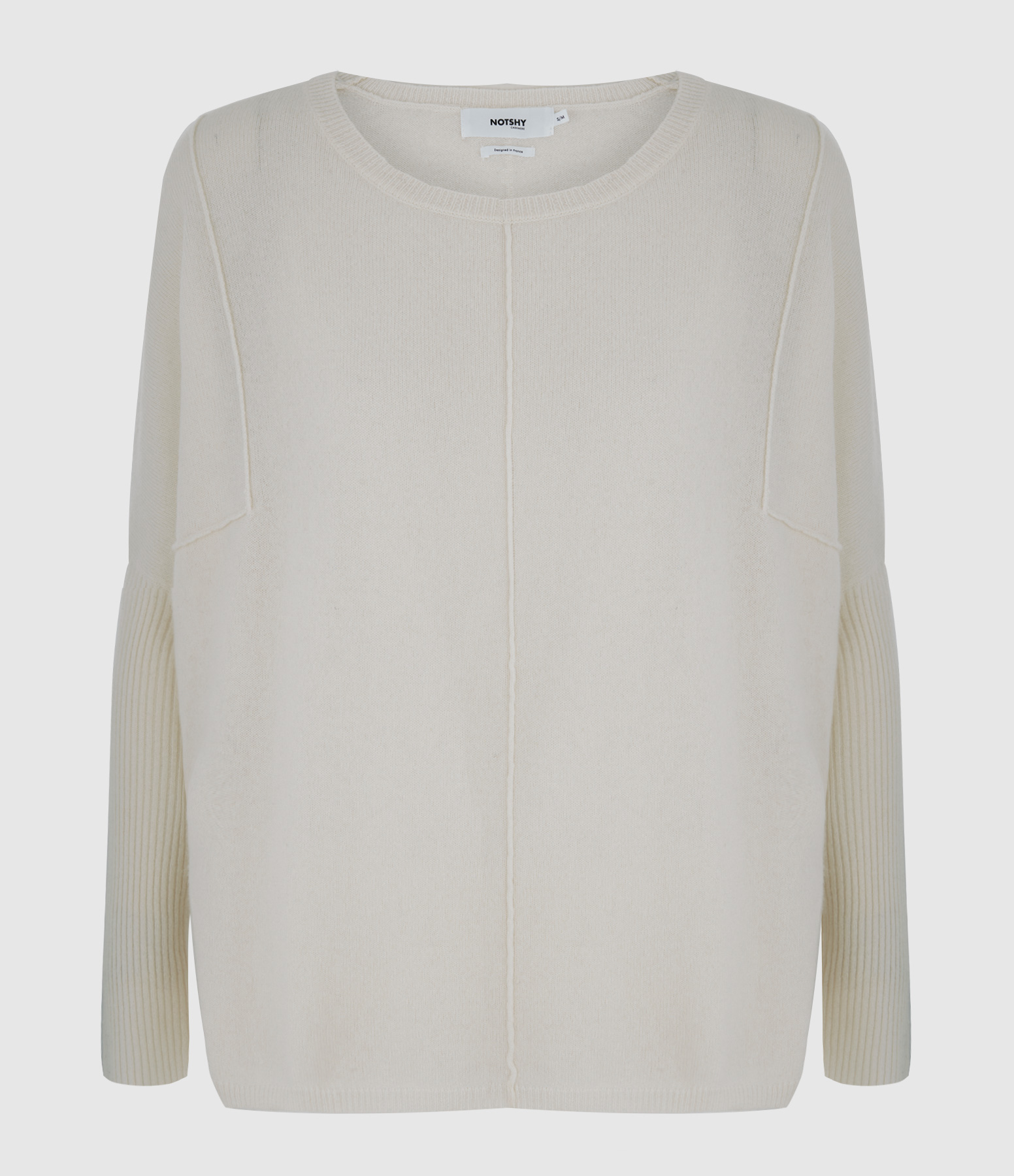 Bourna Poncho Round-Neck Ecru Cashmere Jumper