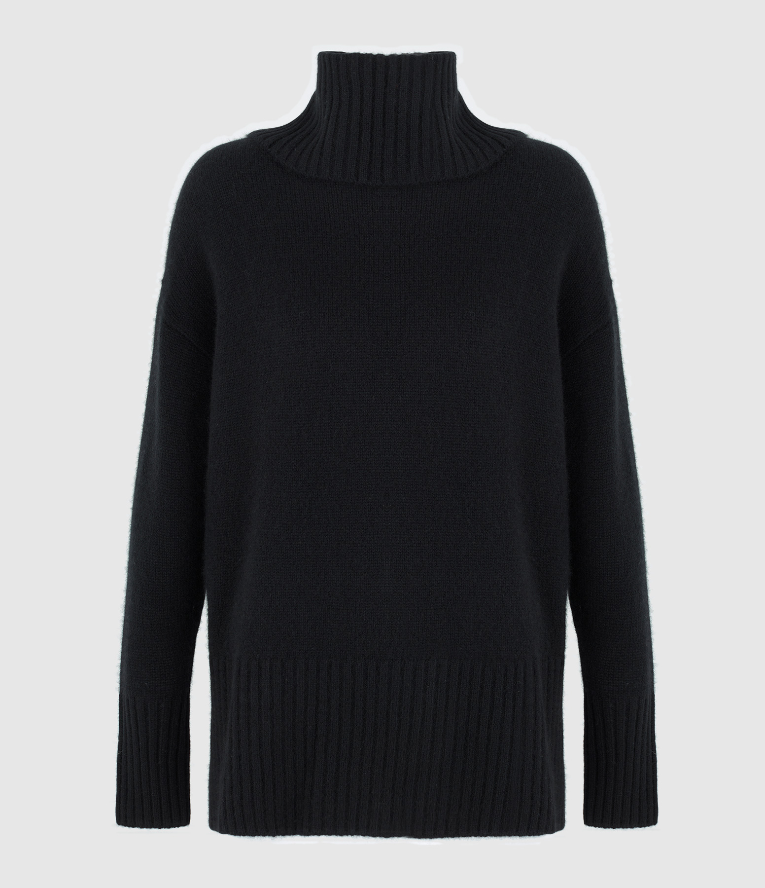 Gilo Black Cashmere Roll-Neck Jumper