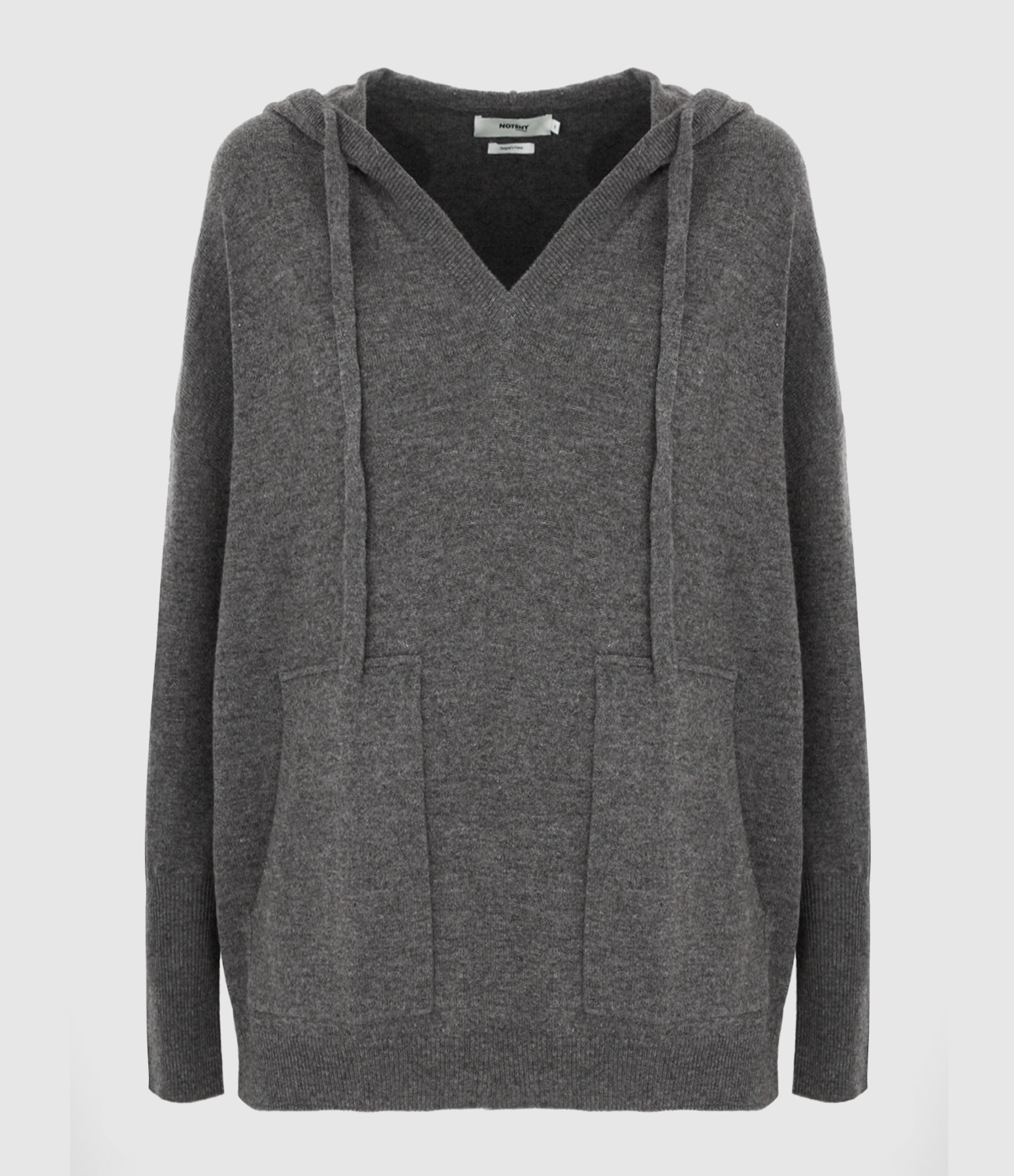 Gema Hooded Cashmere Jumper in Dark China Grey