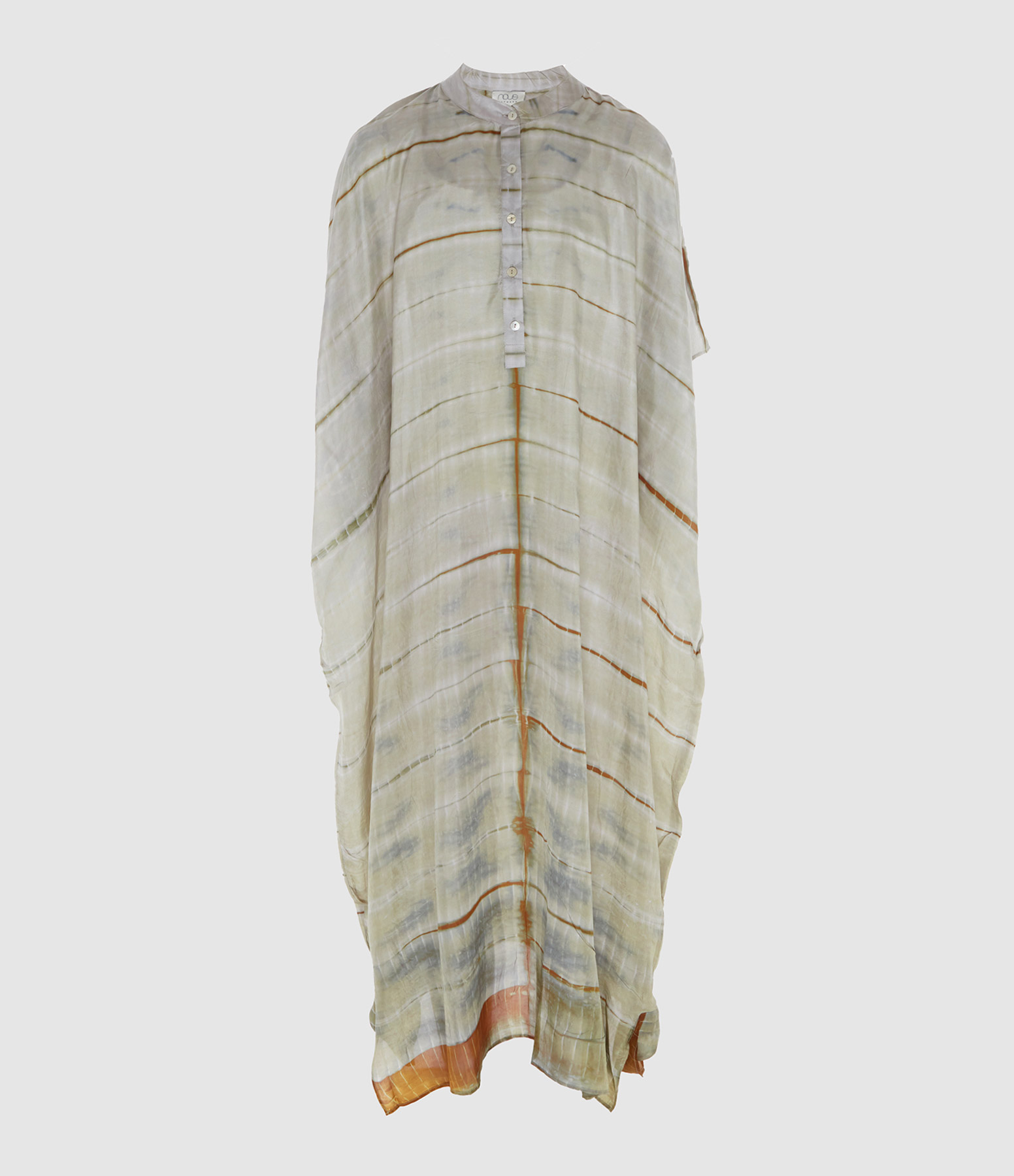 Lore Si Silk Silver Caftan Dress