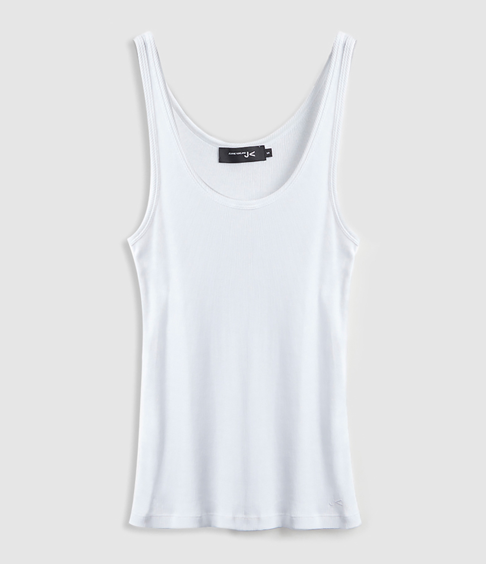 Nova White Ribbed Knit Tank Top