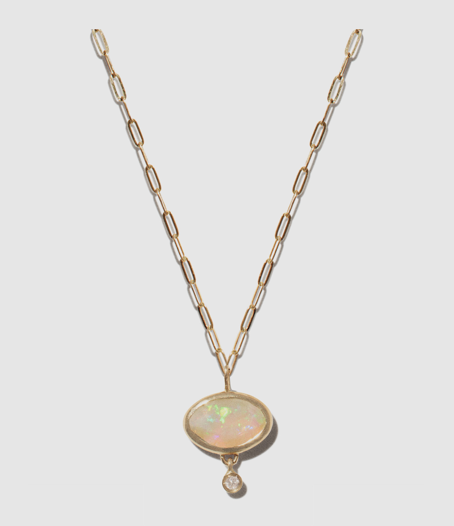 Yellow Gold Opal Necklace