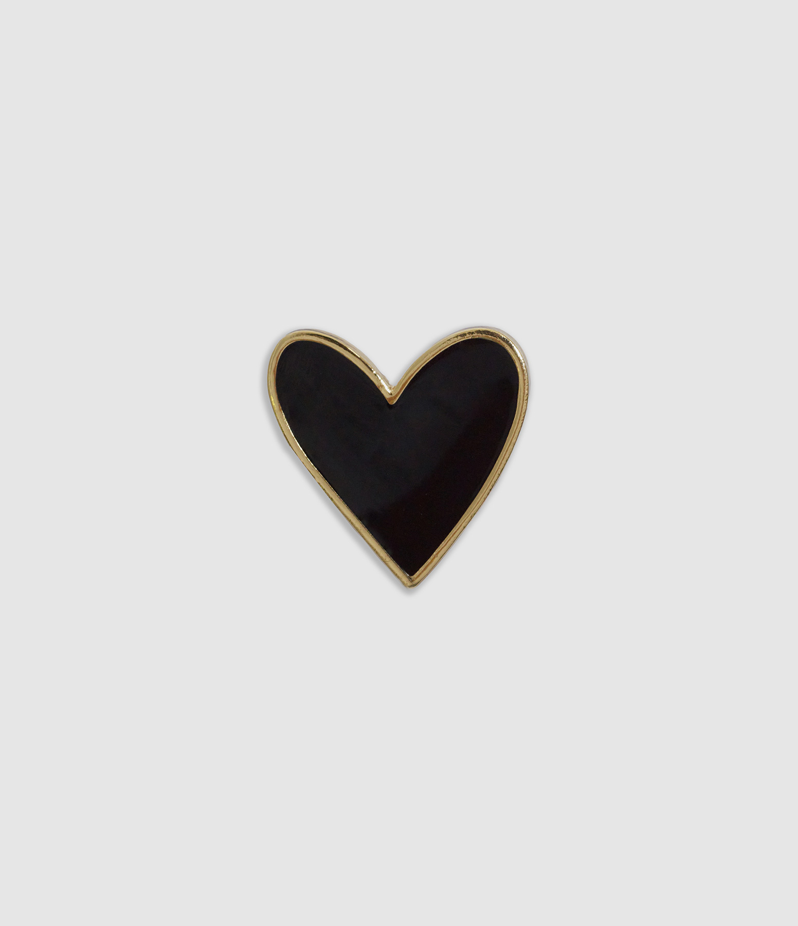 Oréa Heart Brooch with Black and Gold Enamel