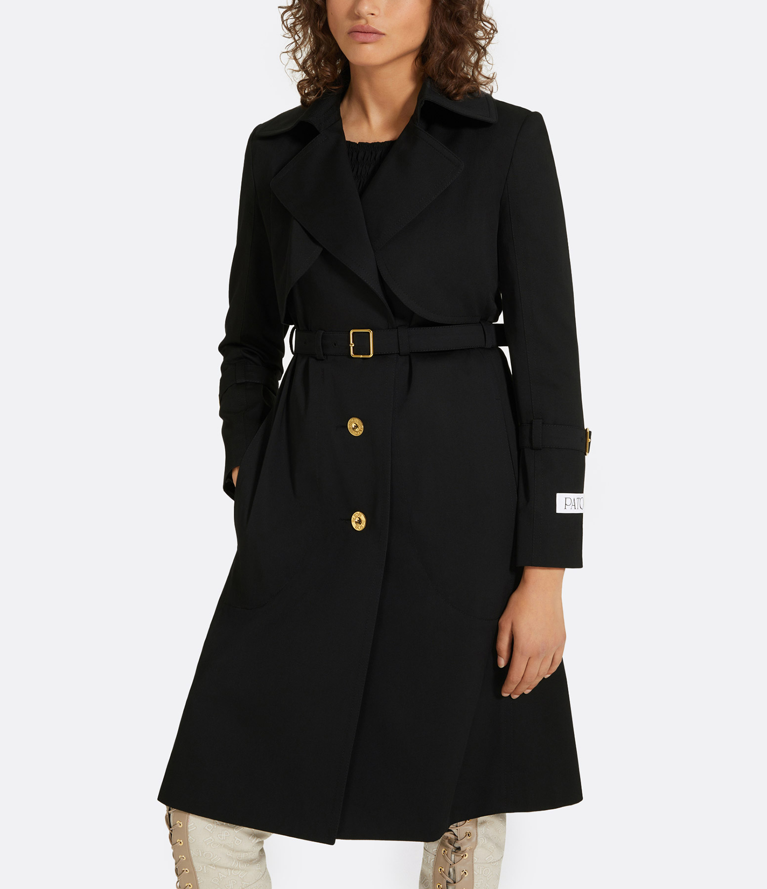 Signature Organic Cotton Trench Coat – Black