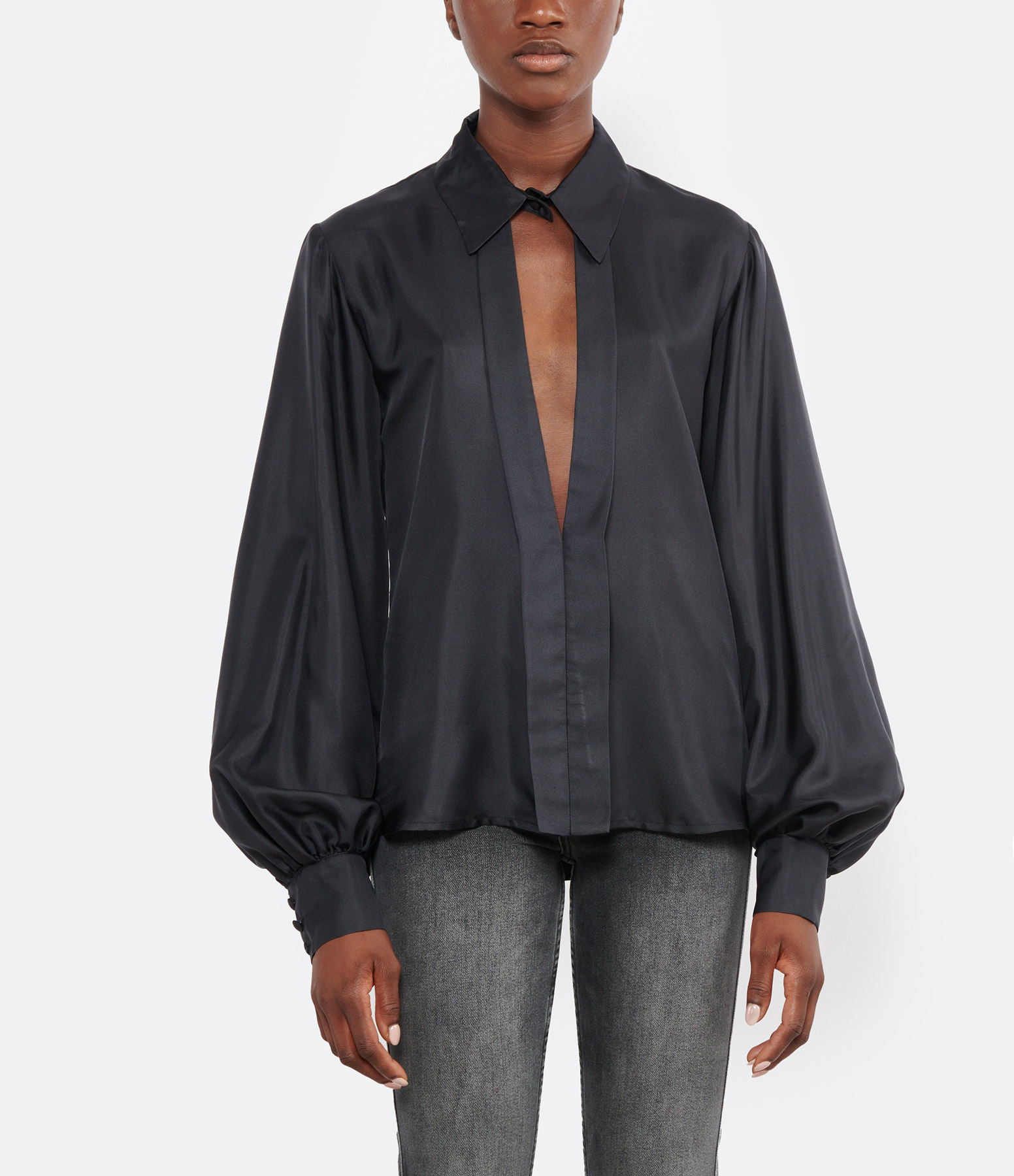 Bruny Black Silk Shirt
